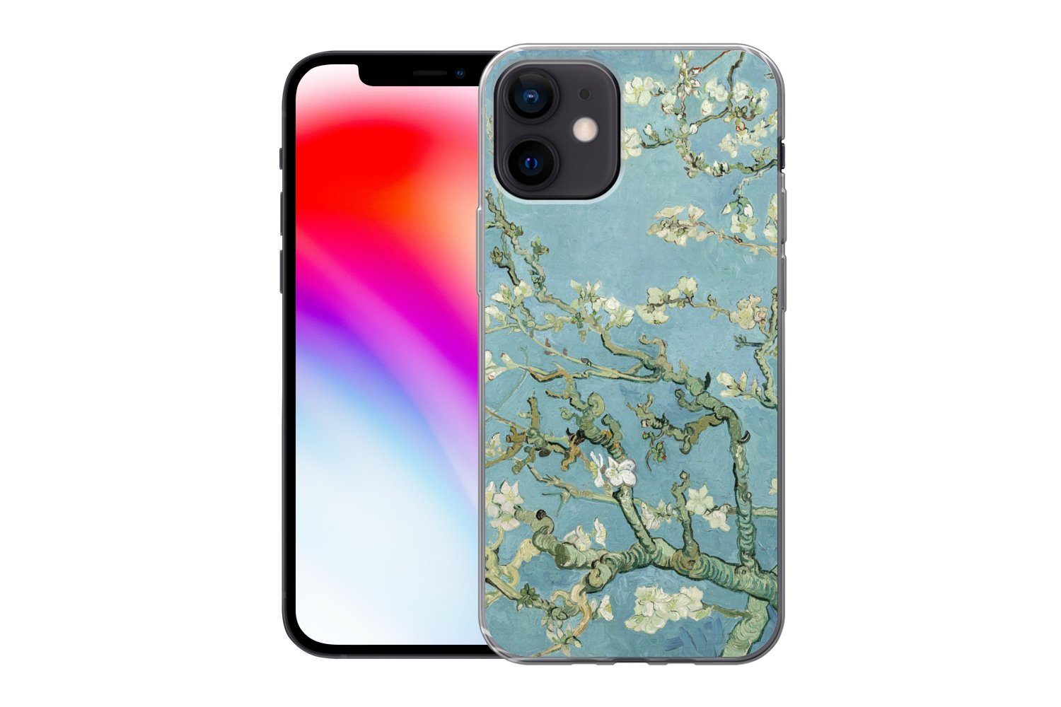MuchoWow Handyhülle für Apple iPhone 12 Mandelblüte - Van Gogh - Kunst, Smartphone-Bumper, Print, Handy Schutzhülle Dünn
