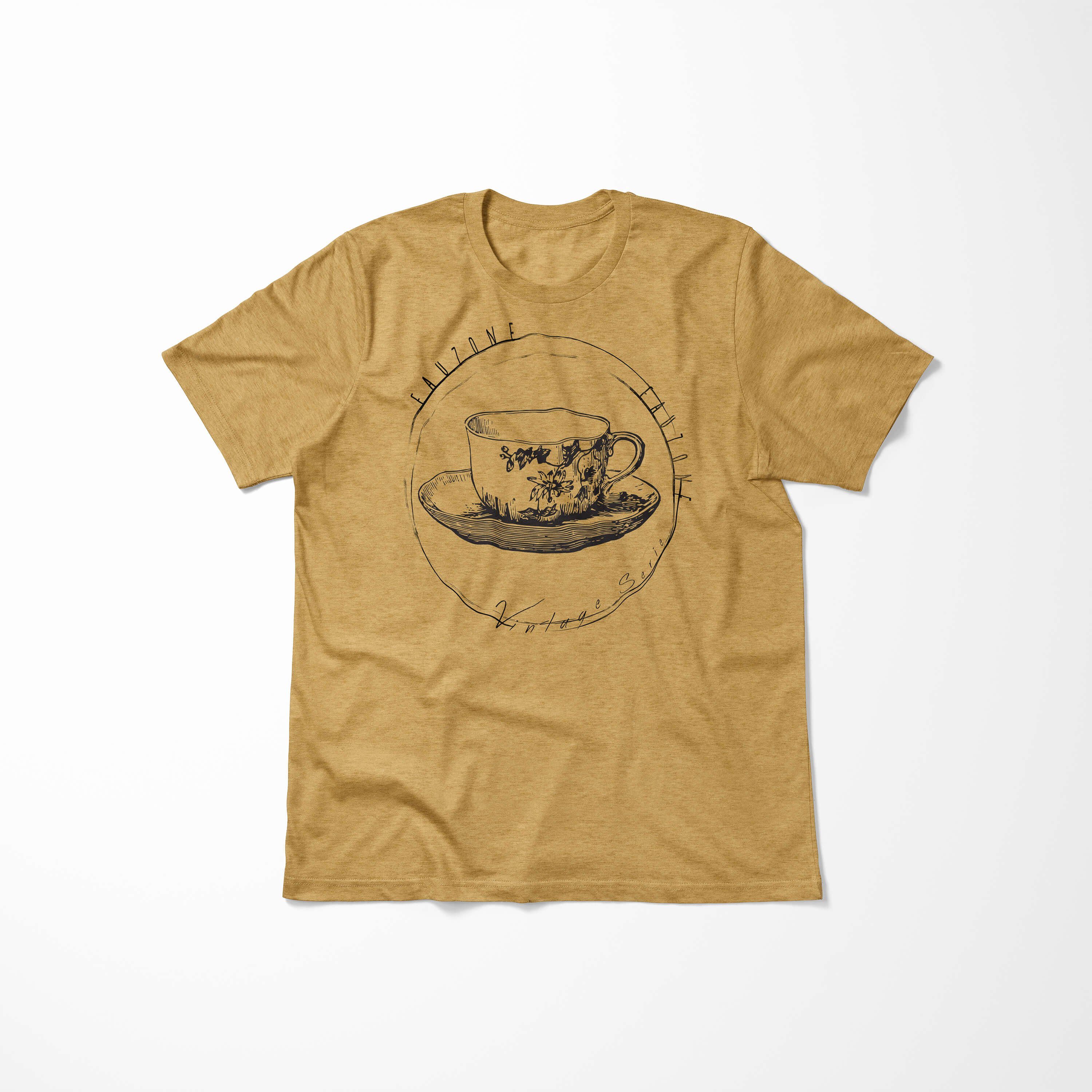 Art Gold Vintage T-Shirt Antique Tasse Herren T-Shirt Sinus