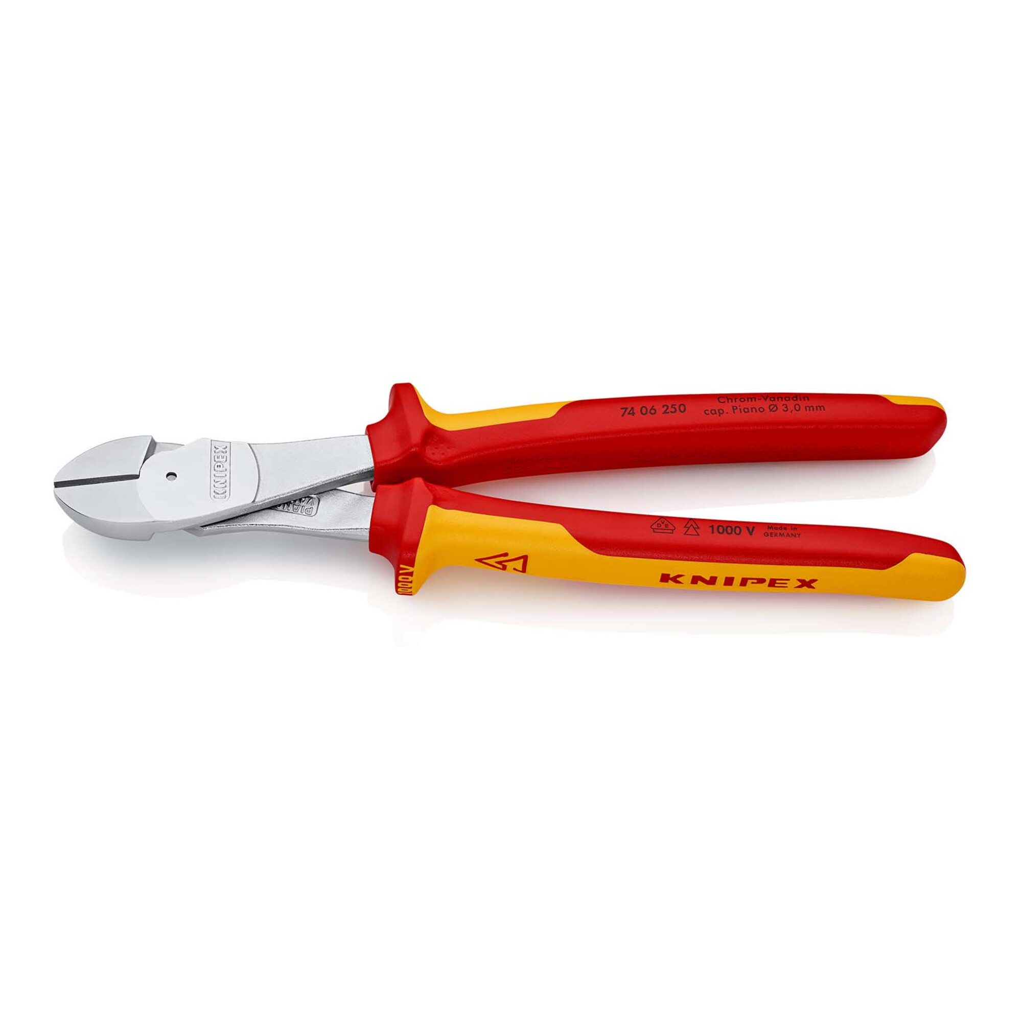 Seitenschneider KNIPEX 74 06 250 Kraft-Seitenschneider isoliert mit Mehrkomponenten-Hü