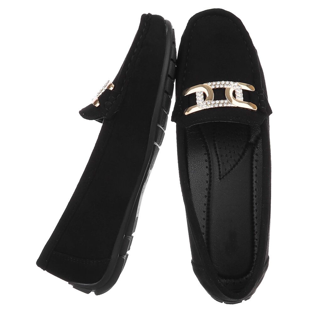 Ital-Design Mokassin mit Glitzerdetails für Damen, vielseitig und bequem Slipper (91554485) Flach Mokassins in Schwarz – Bild 2 von 5