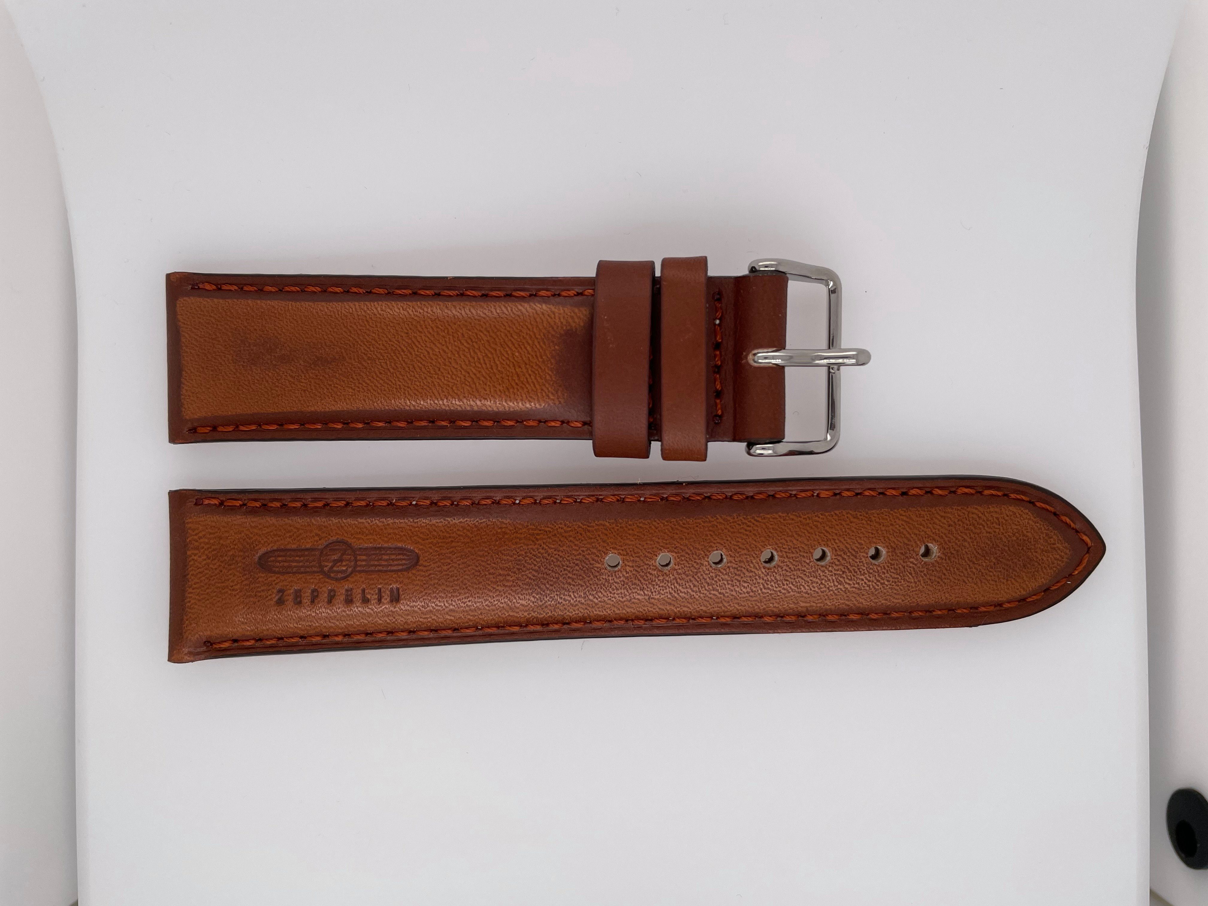 ZEPPELIN Uhrenarmband Leder cognac mit Zeppelin Logo auf Band