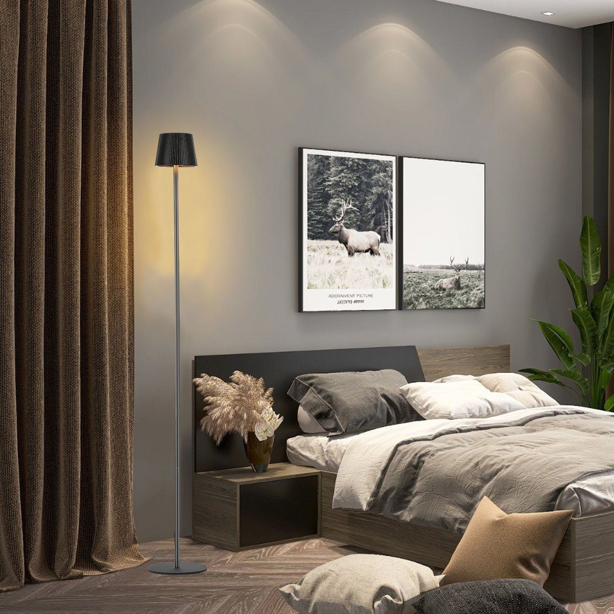 oyajia Stehlampe 3 in 1 Kabellose LED Stehlampe, 130cm Abnehmbar Leselampe 8000mAh-Akku, LED fest integriert, Kaltweiß/Naturweiß/Warmweiß, Dimmbar Eisen Tischla – Bild 2 von 5