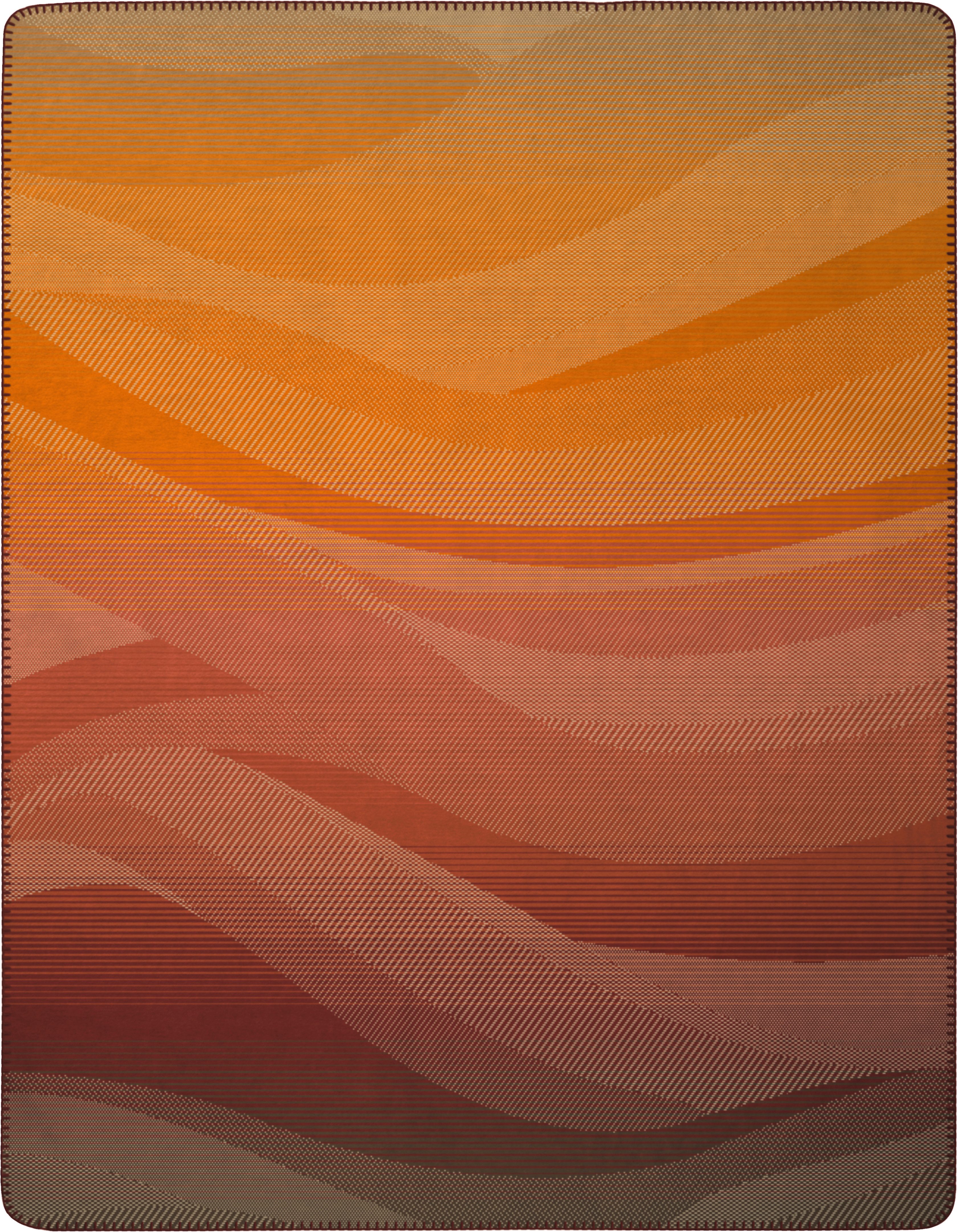 Wohndecke Sunset Drift, Biederlack, mit Zierstich