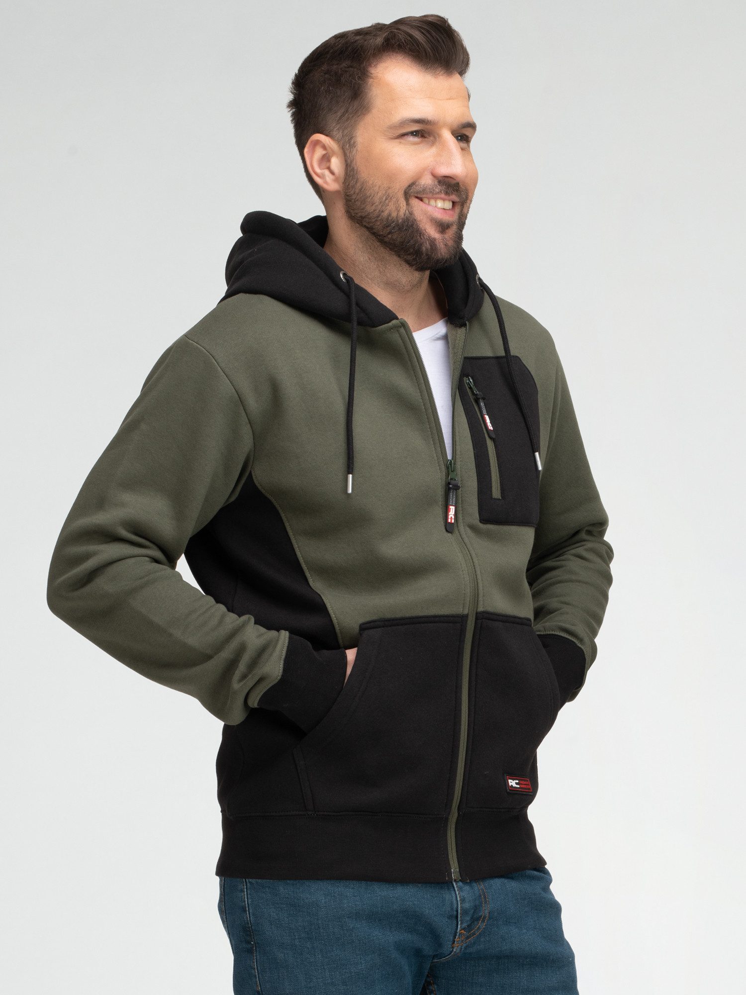 Rock Creek Kapuzenpullover Herren Hoodie Sweatjacke mit Kapuze H-411 Stehkragen – Bild 5 von 5