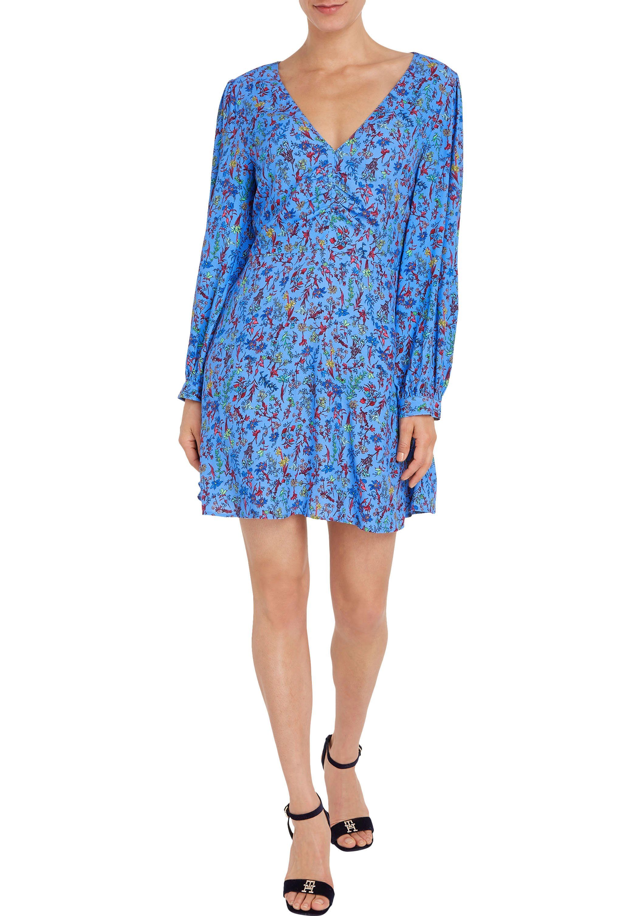 FLORAL Hilfiger VIS LS in farbenfrohem Tommy DRESS Floral-Print Shirtkleid SHORT