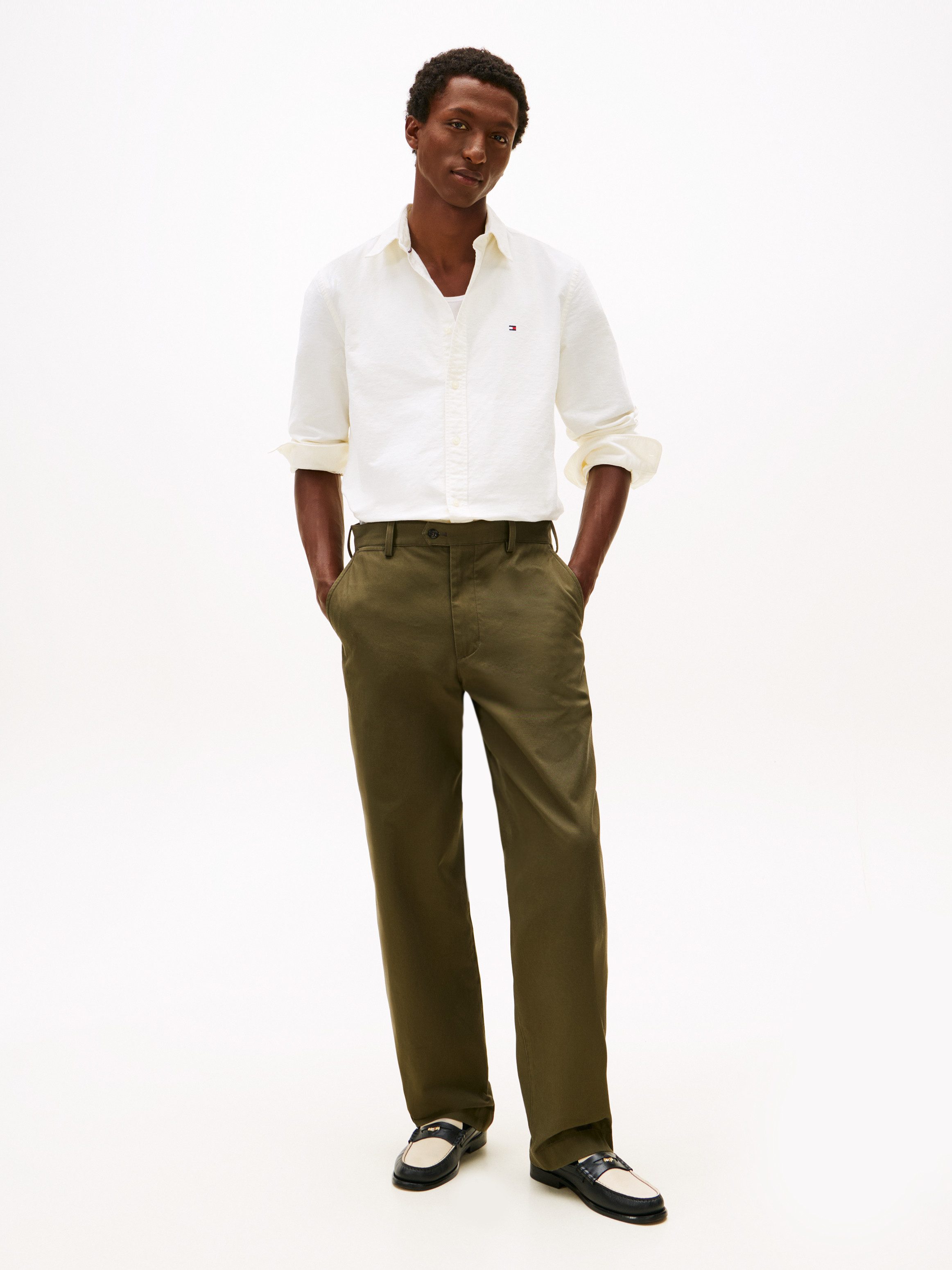 Tommy Hilfiger Langarmhemd OXFORD DOBBY Button-down-Kragen, regular fit, Businesshemd