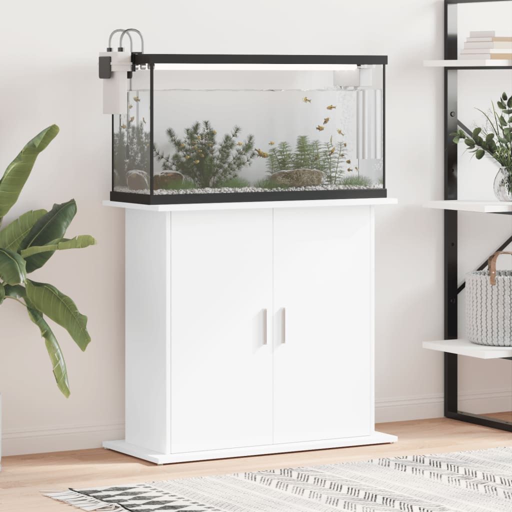 furnicato Aquariumunterschrank Aquariumständer 81x36x73 cm Weiß Aquariumschrank mit 4 Türen und viel Stauraum für dein Zubehör