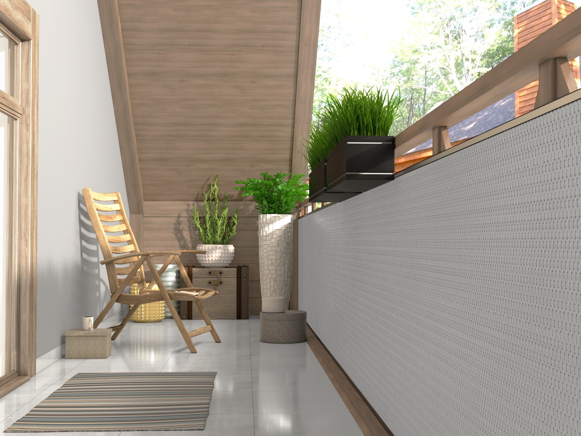dynamic24 Sichtschutzzaunmatten, Polyrattan PVC Sichtschutz Matte 300x100 Balkon Zaun Windschutz grau