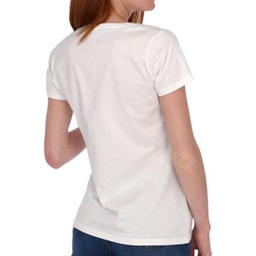 Fruit of the Loom Rundhalsshirt Damen T-Shirt mit V-Ausschnitt mit Vintage-Logo