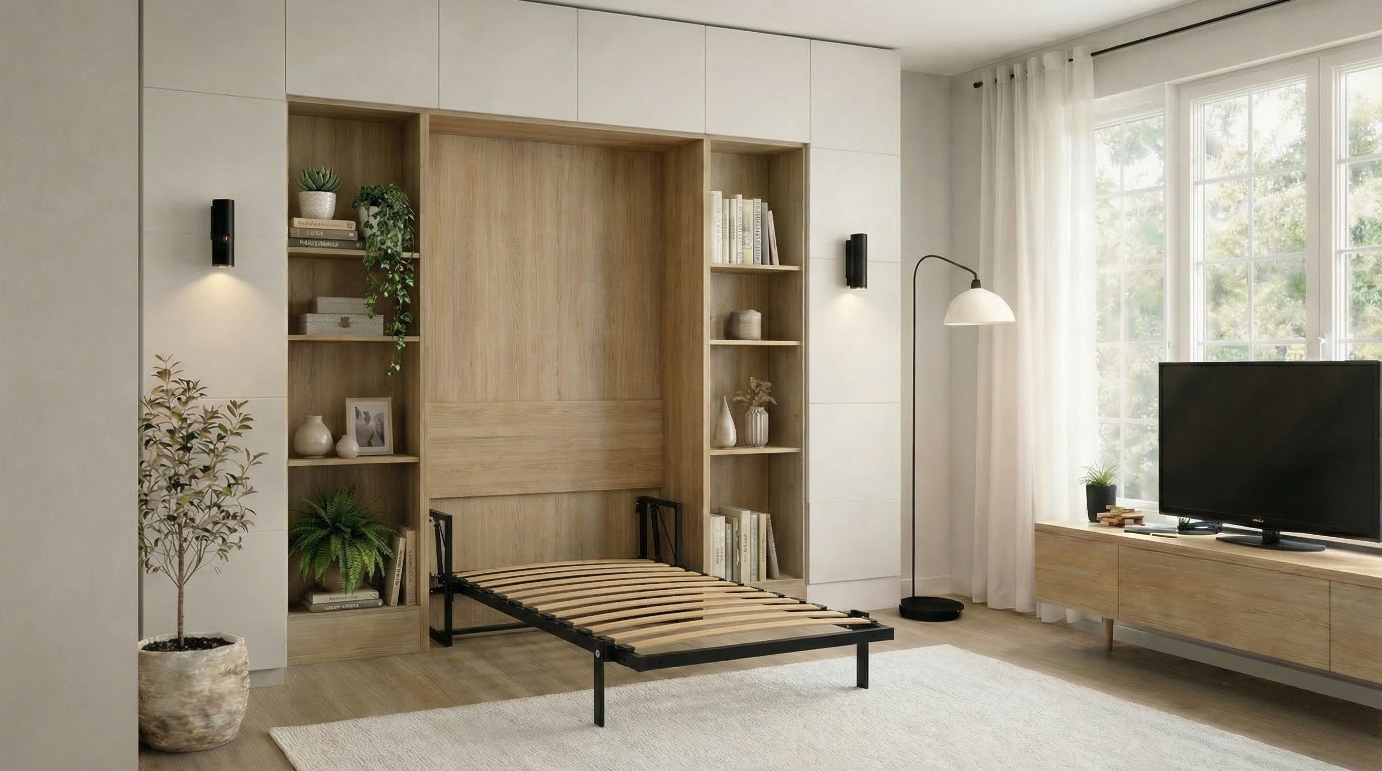 WallBedKing Schrankbett Morphy Klassisches Klappbett - modulares Multifunktion