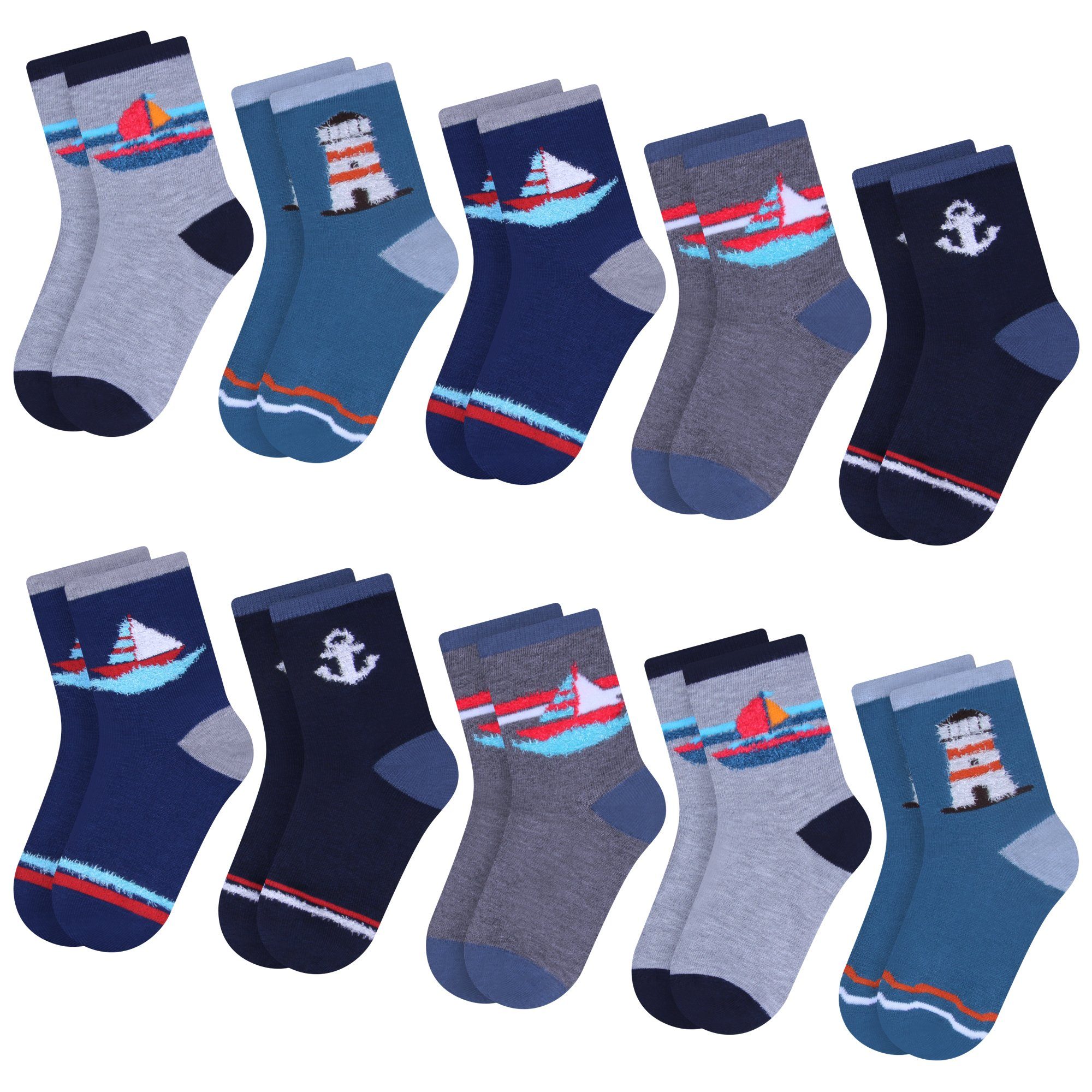 L&K-II Langsocken 2117-2816 (Beutel, 10/12 Paar) Jungen Socken aus Baumwolle