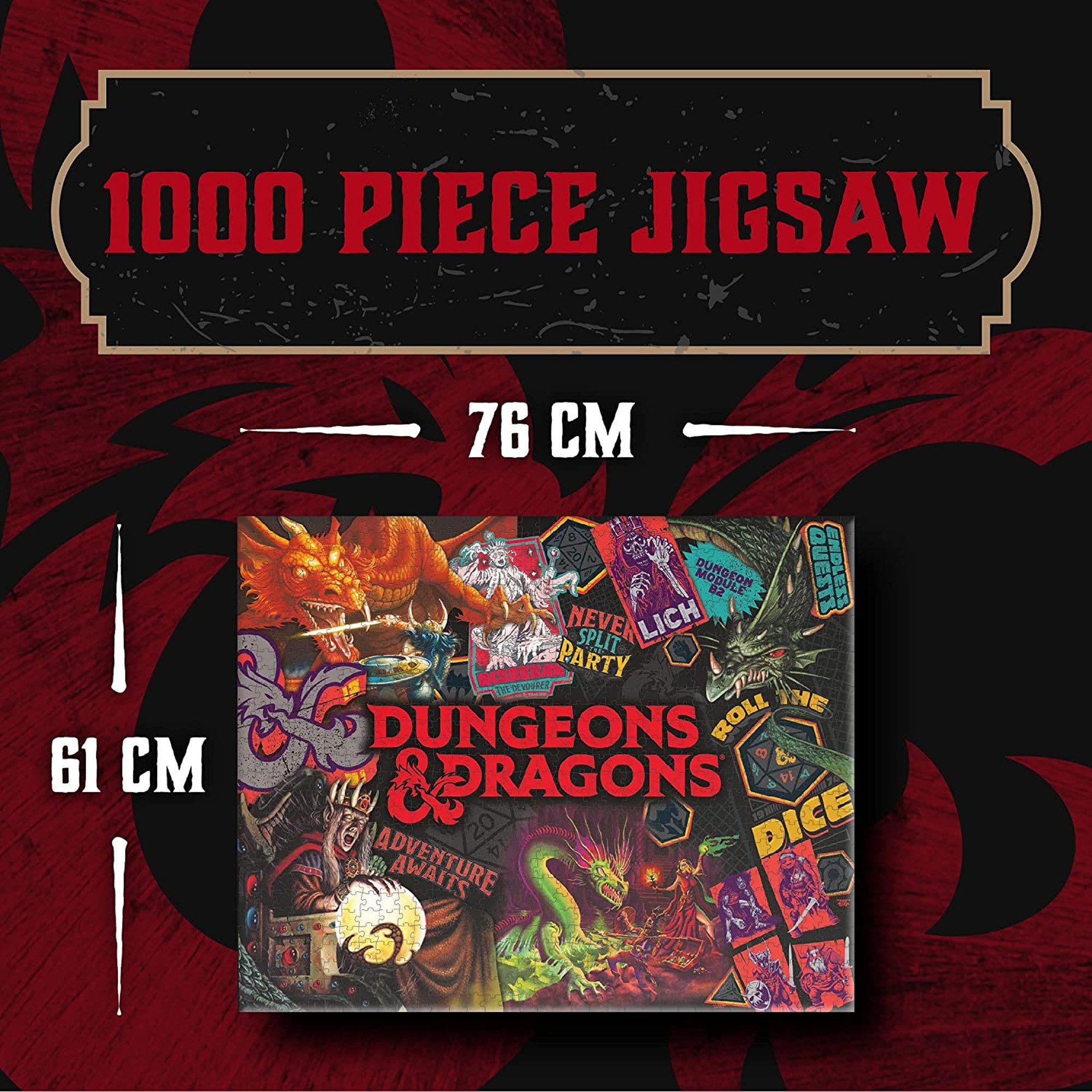 Paladone Puzzle Dungeons & Dragons (1000 Teile), 1000 Puzzleteile