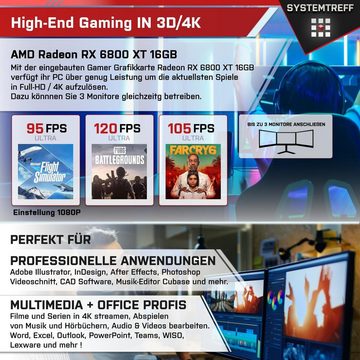 SYSTEMTREFF Gaming-PC-Komplettsystem (24", Intel Core i5 13400, Radeon RX 6800 XT, 32 GB RAM, 1000 GB SSD, Windows 11, WLAN)
