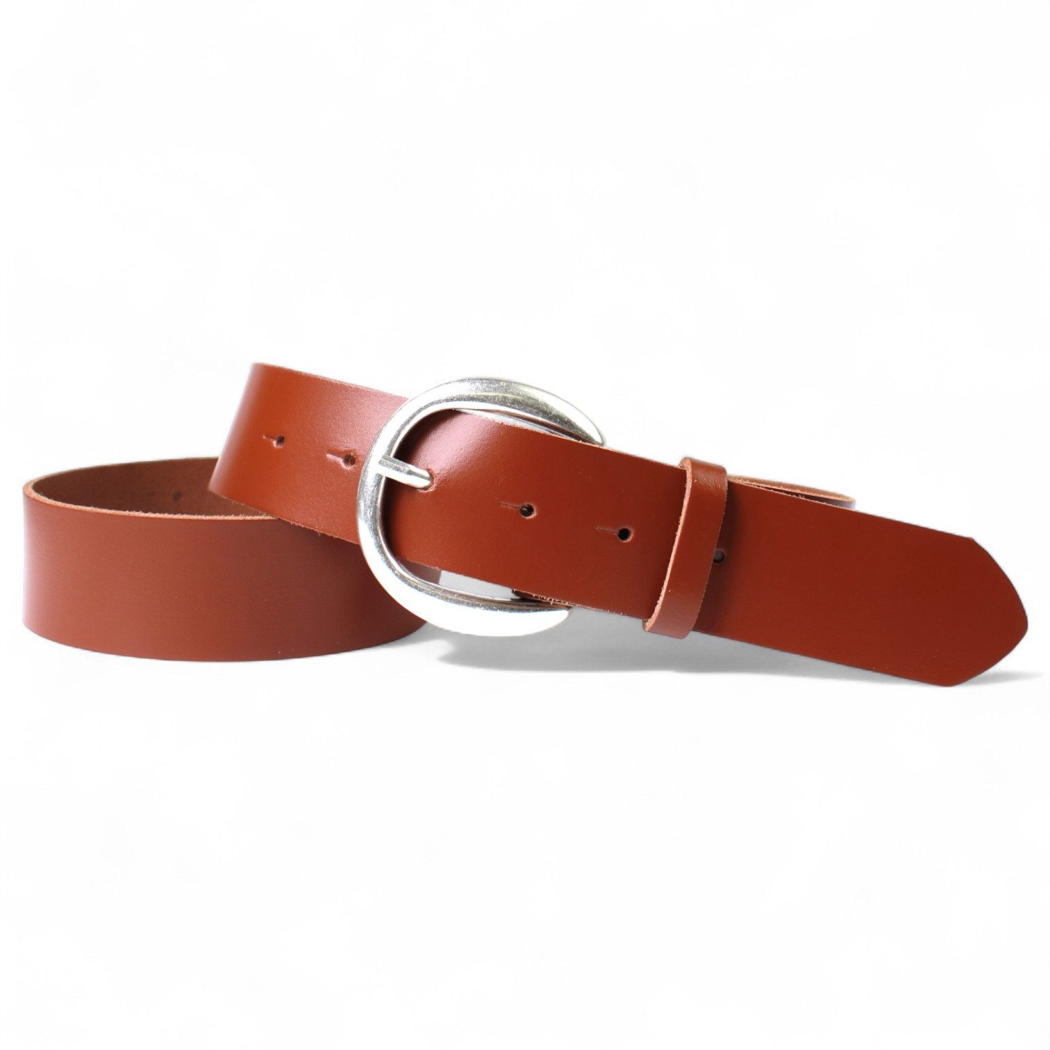 FRONHOFER Набедренные ремни 18004 (1-St) Damen Ledergürtel 4cm halbrunde Ремниschnalle echt versilbert, Leder