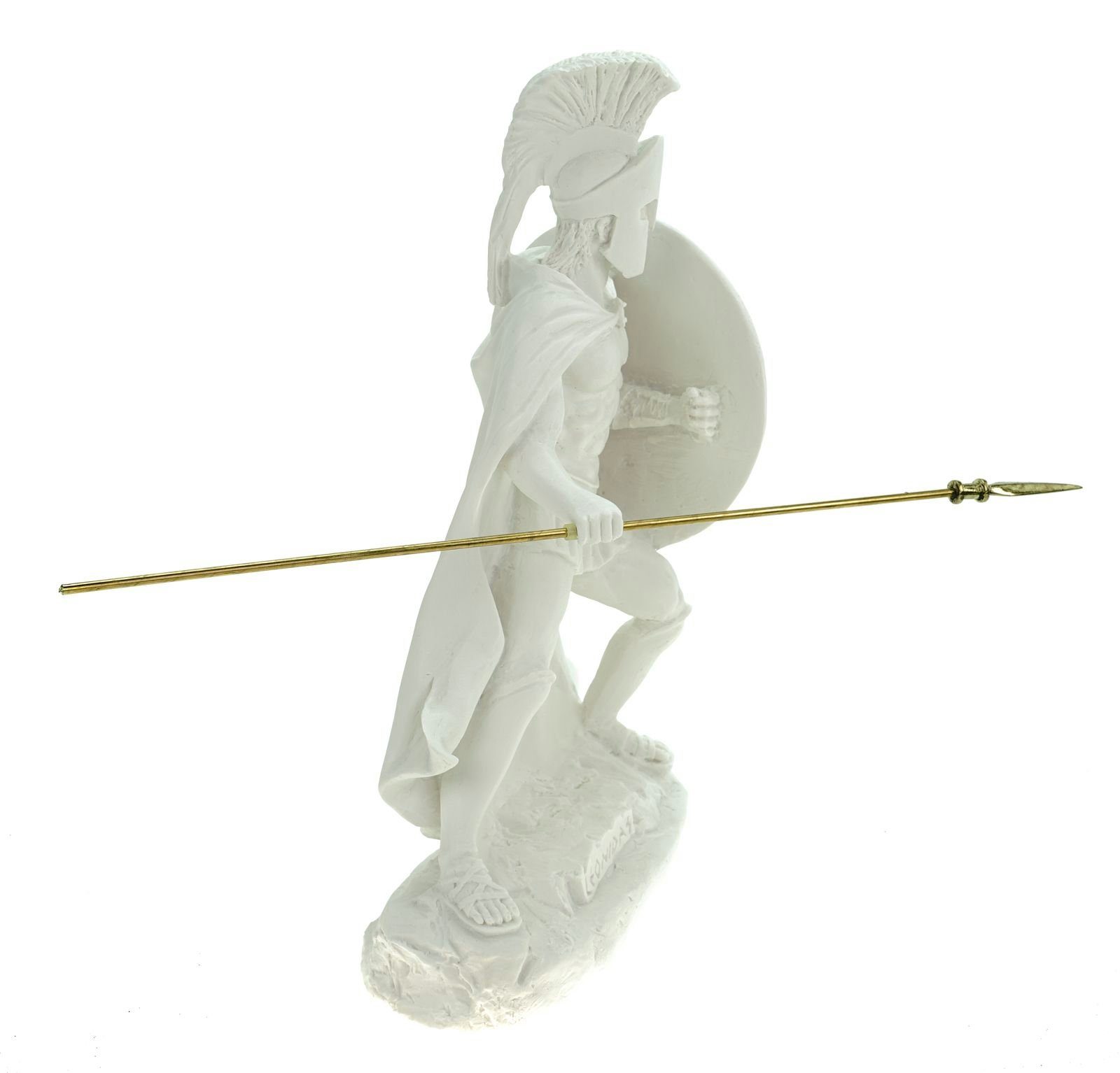 Alabaster cm Kremers Speer Sparta Figur Dekofigur 29 mit Leonidas König Schild und Schatzkiste von
