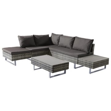 Gotagee Gartenlounge-Set Poly-Rattan-Garnitur Gartengarnitur Sitzgruppe Sofa Lounge mit Ecksofa