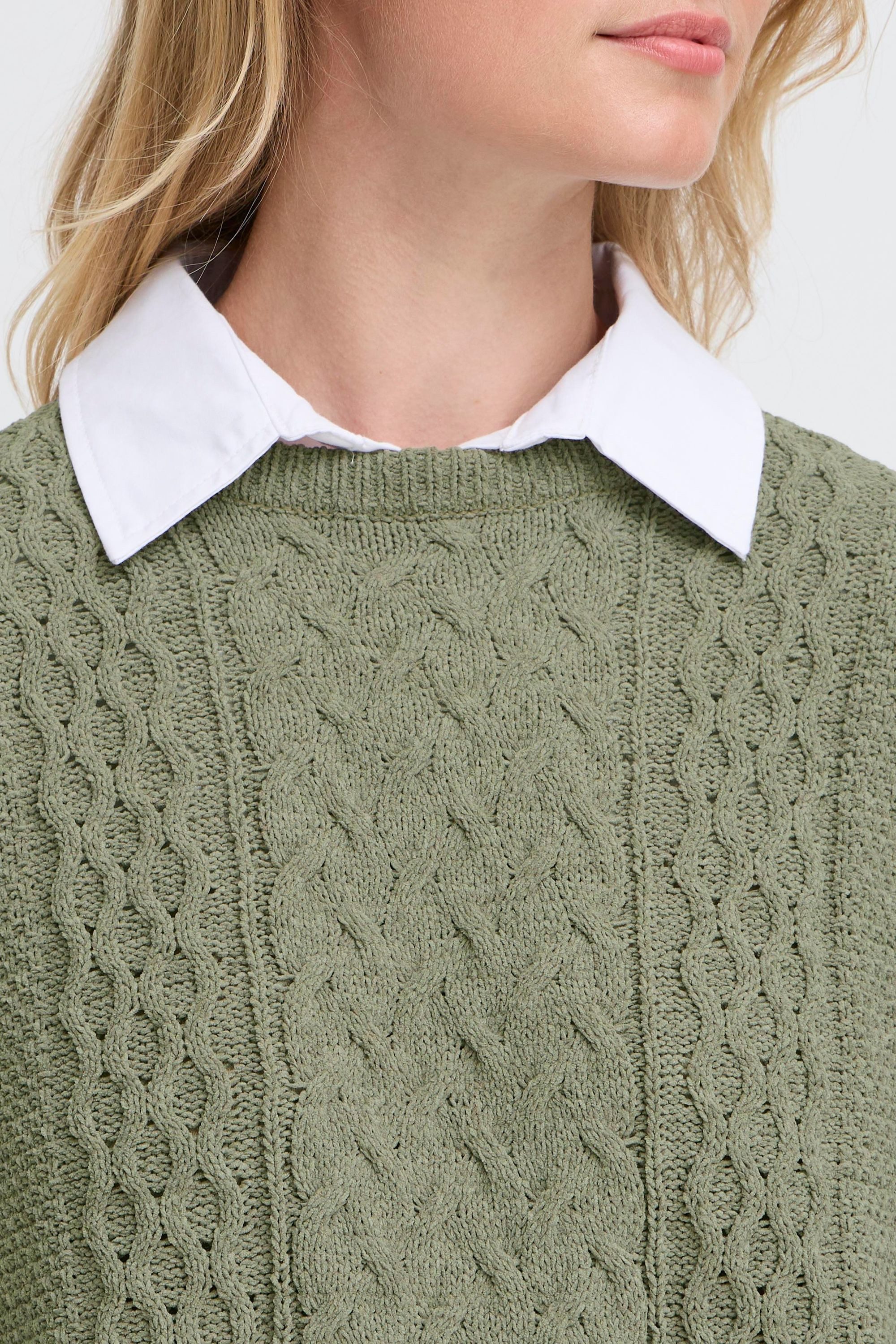OXMO Strickpullover OXFSanvi Modischer Strickpullover mit integrierter Bluse