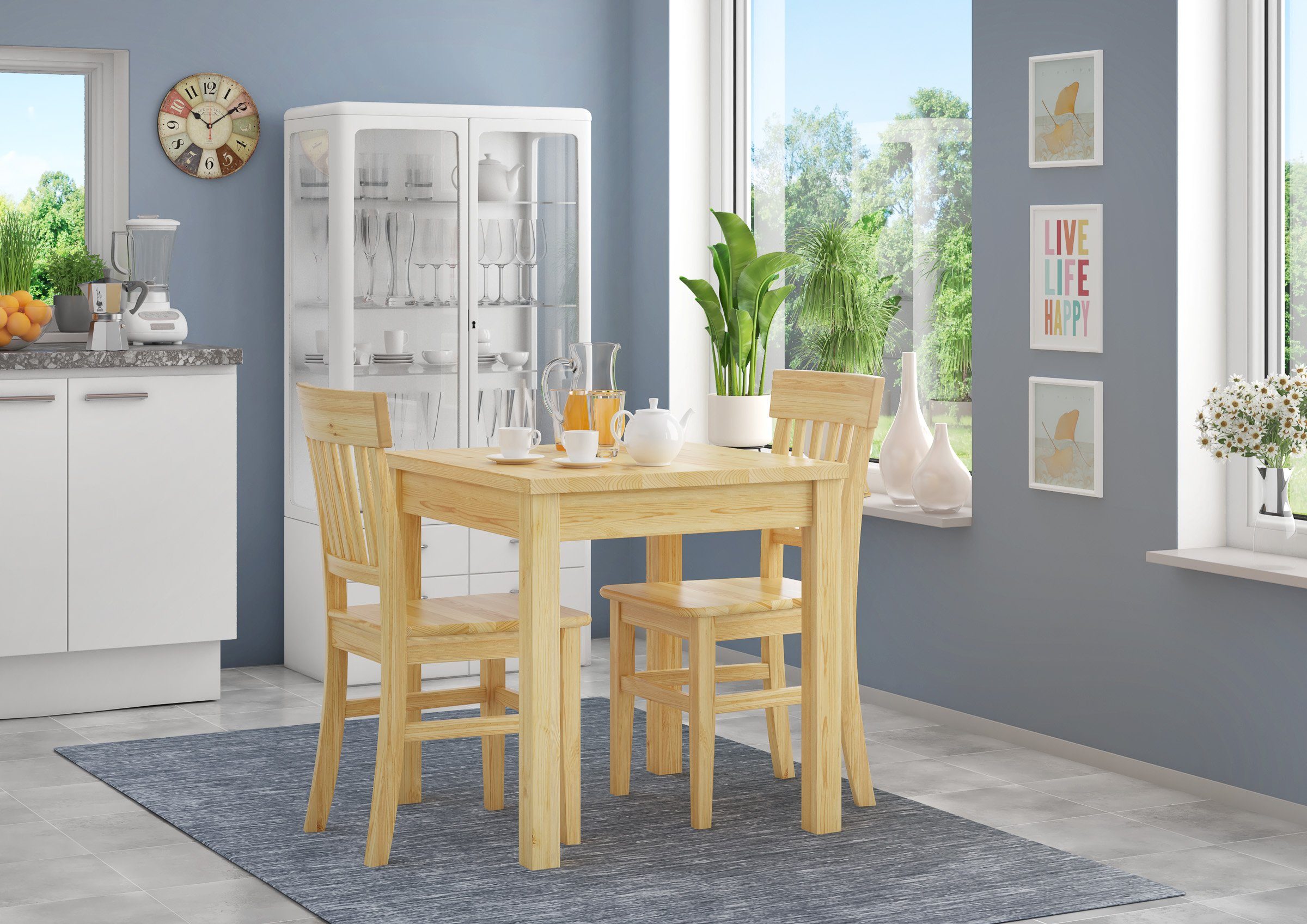ERST-HOLZ Küchentisch Kleiner Holztisch Kiefer 75 günstig online kaufen