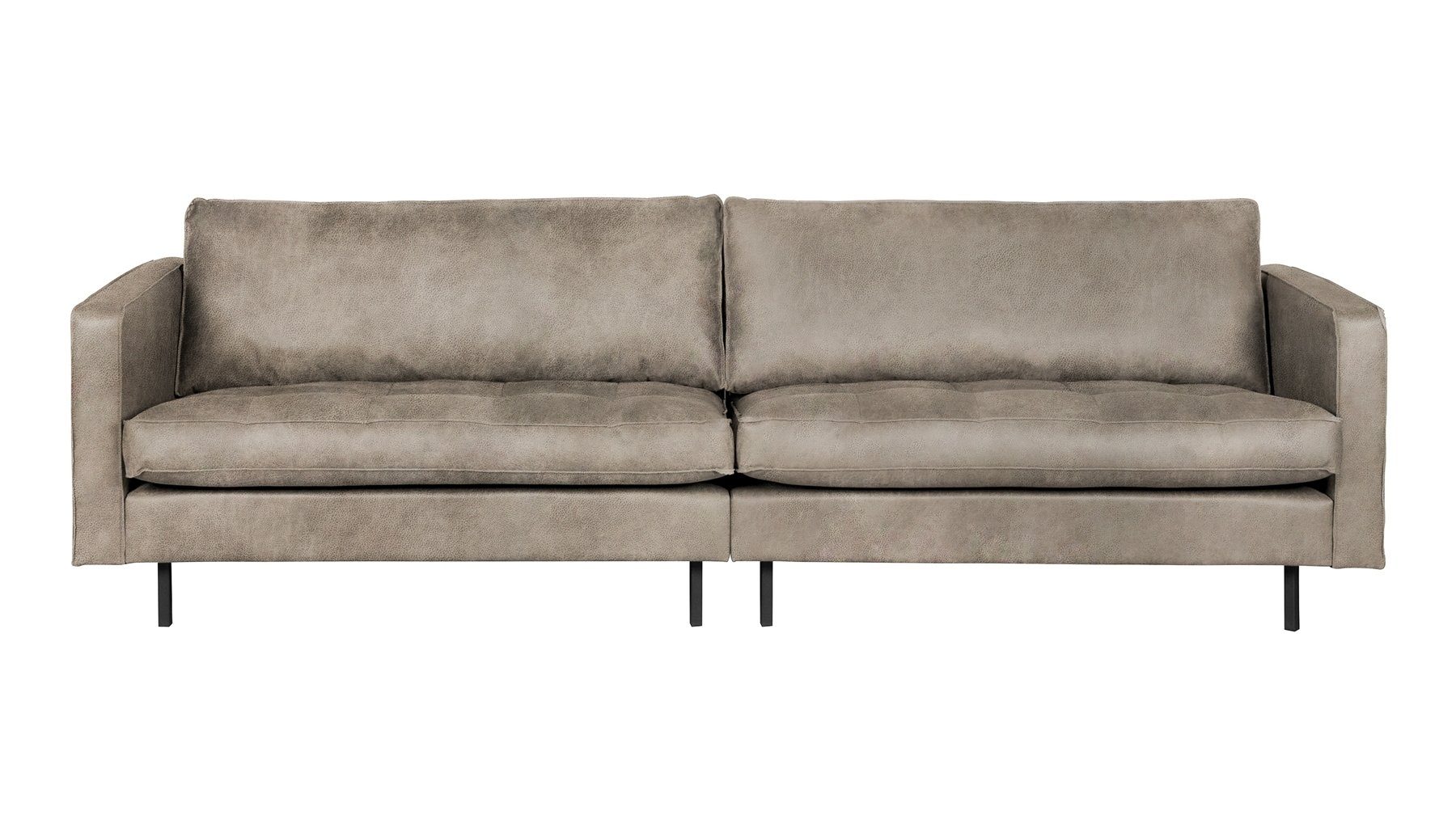 BePureHome Sofa Sofa Rodeo "Classic" 3-Sitzer - Lederoptik Elephant Skin, freistellbar, gesteppte Sitzkissen
