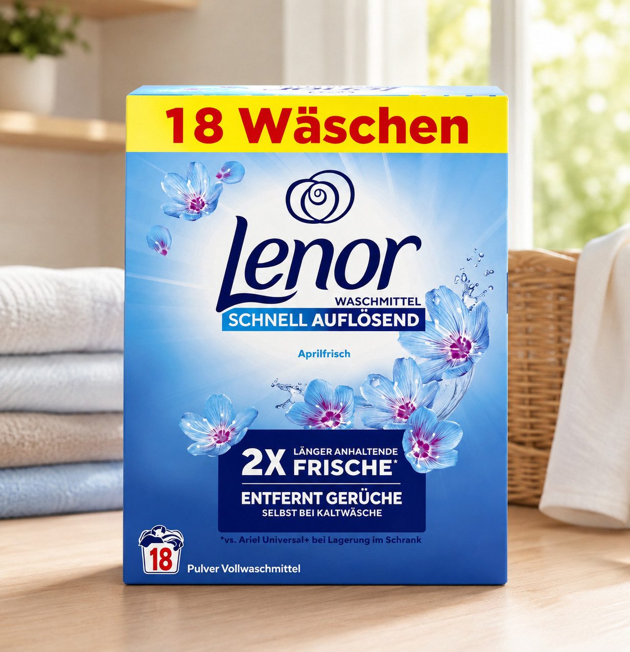 LENOR Lenor Vollwaschmittel Pulver Aprilfrisch – 0,99 kg Vollwaschmittel