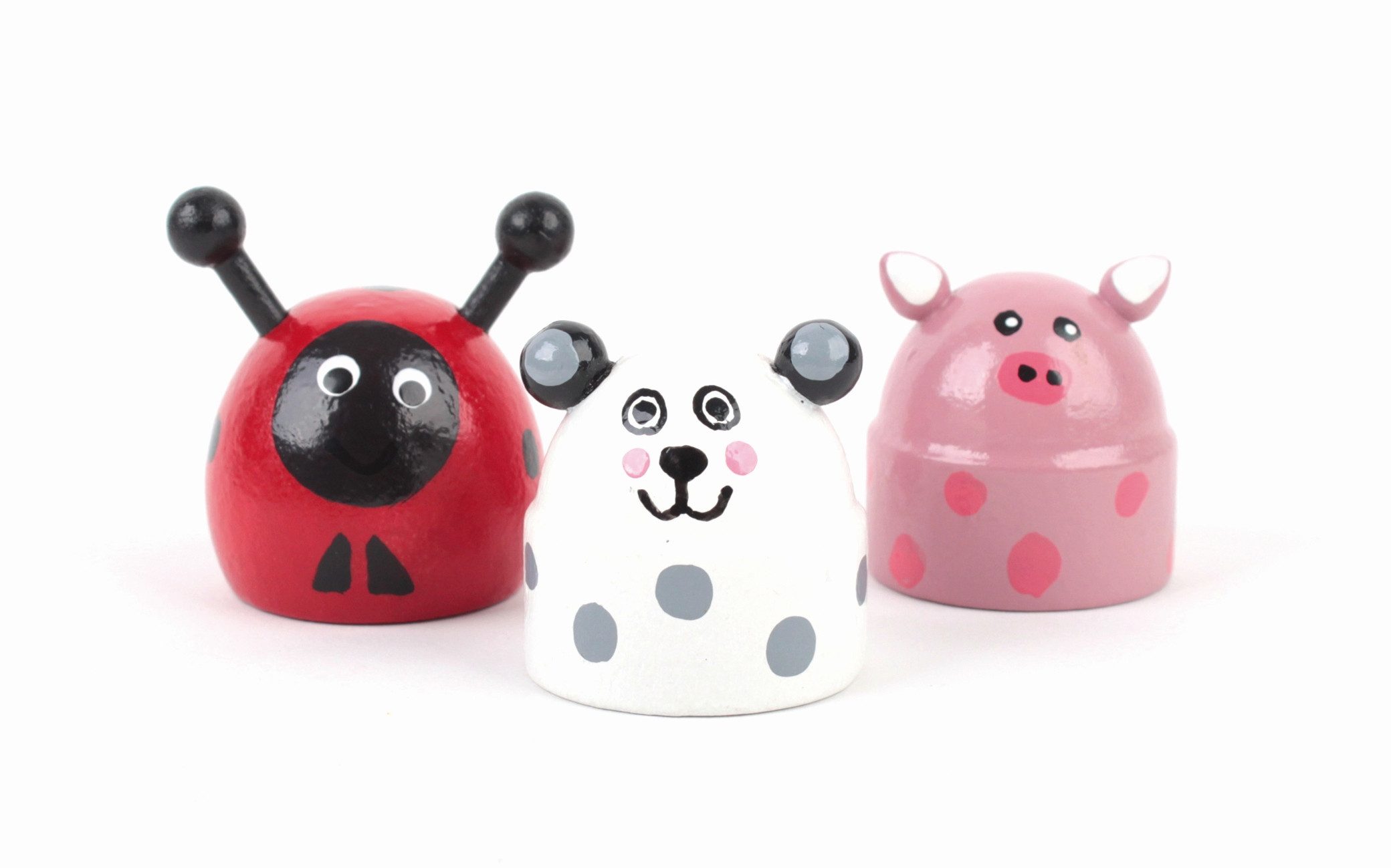 El Puente Buntstift Bleistiftanspitzer "Marienkäfer, Panda, Schwein", Handmade, Handmade