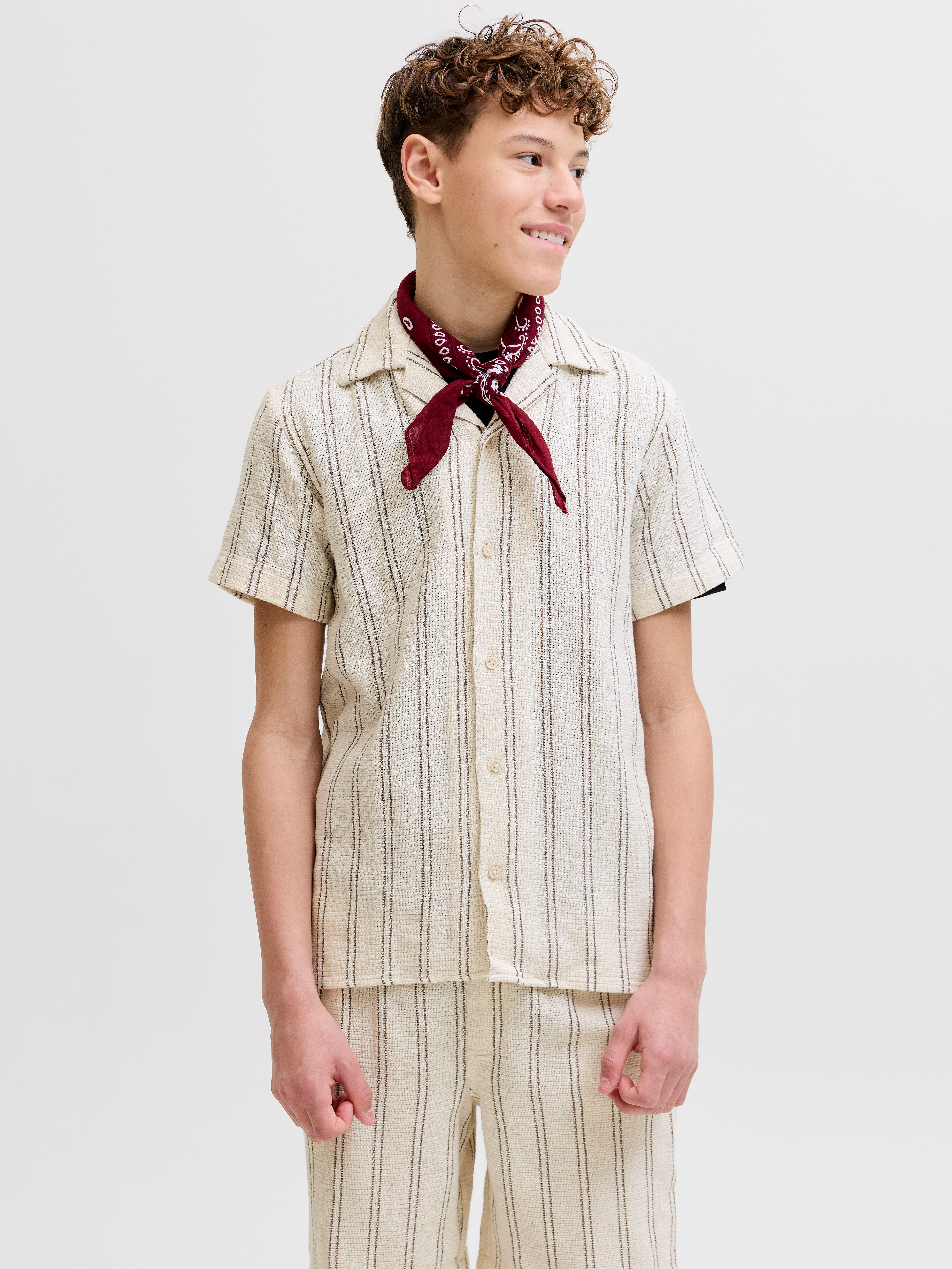 Kurzarmhemd JORCOBA STRIPE RESORT SHIRT SS SN JNR