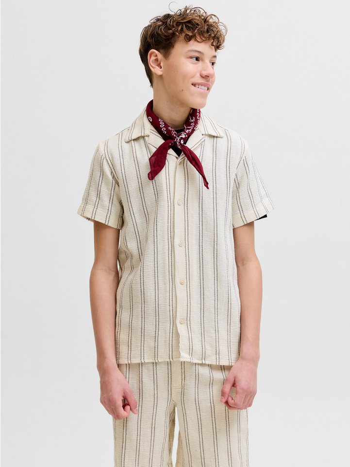 Jack & Jones Junior Kurzarmhemd JORCOBA STRIPE RESORT SHIRT SS SN JNR Baumwolle, locker geschnitten