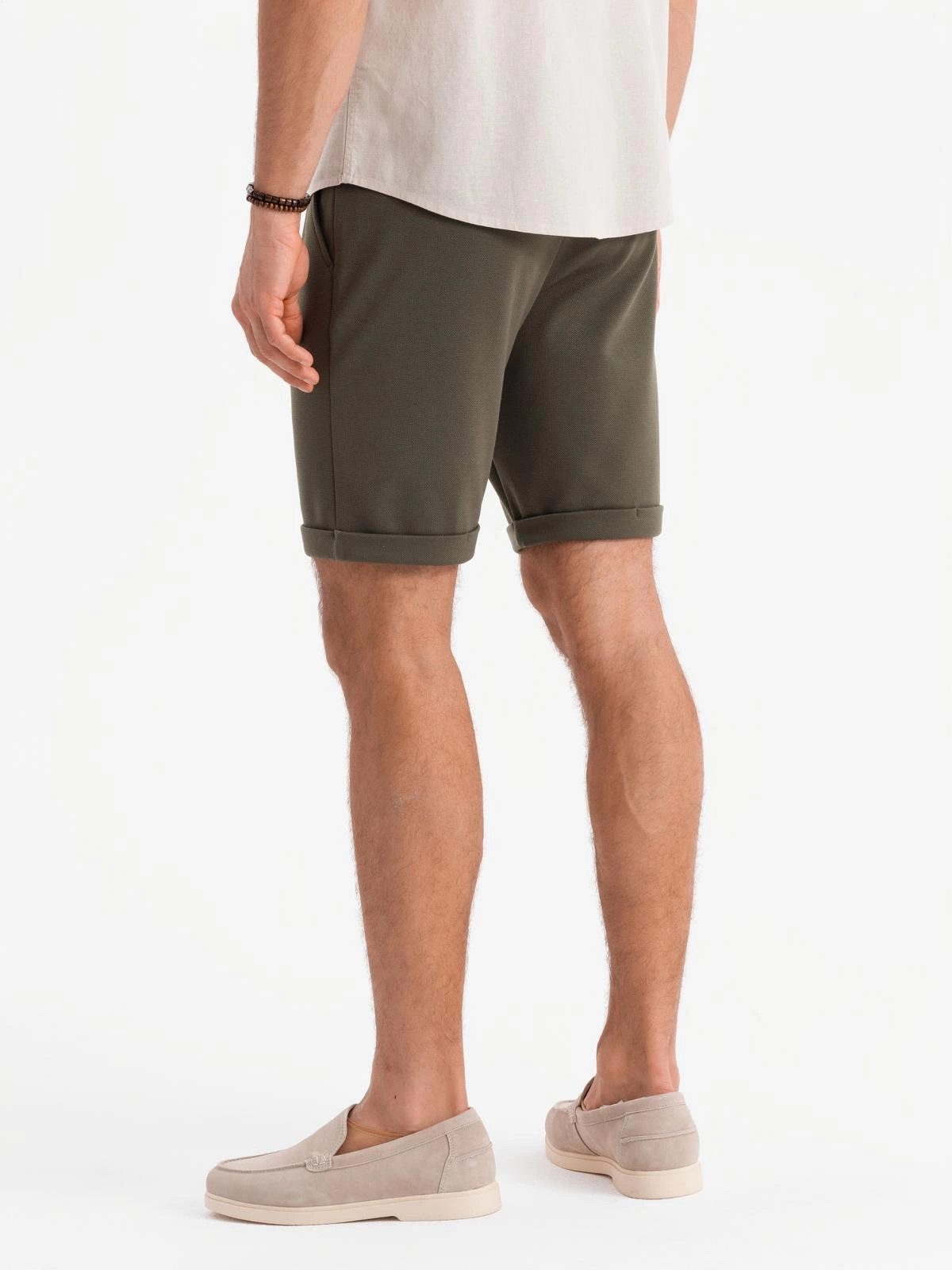 OMBRE Sweatshorts Gestrickte Shorts für Herren mit hochgekrempelten Beinen