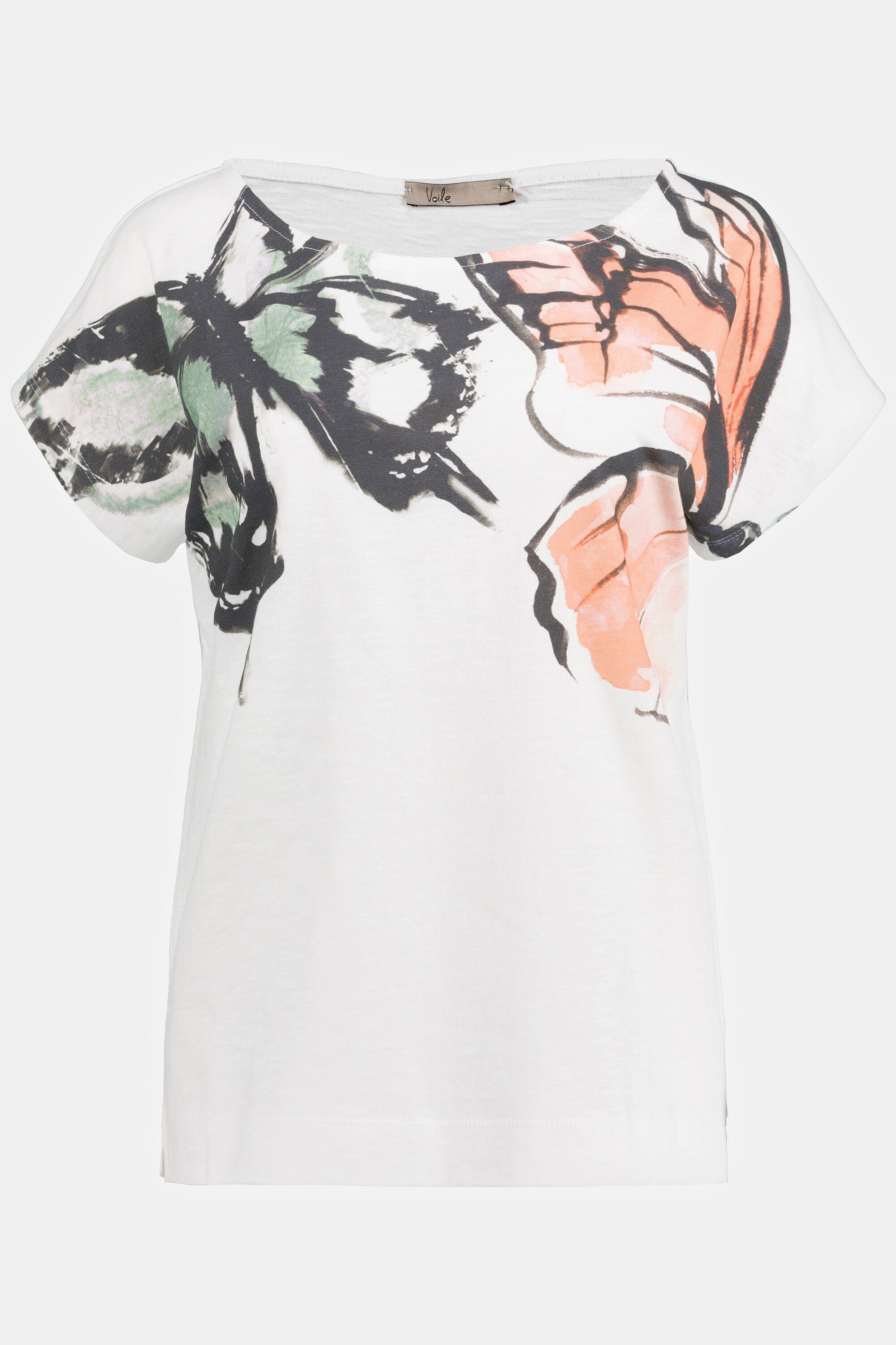 Gina Laura Rundhalsshirt T-Shirt Print oversized Schmetterlings