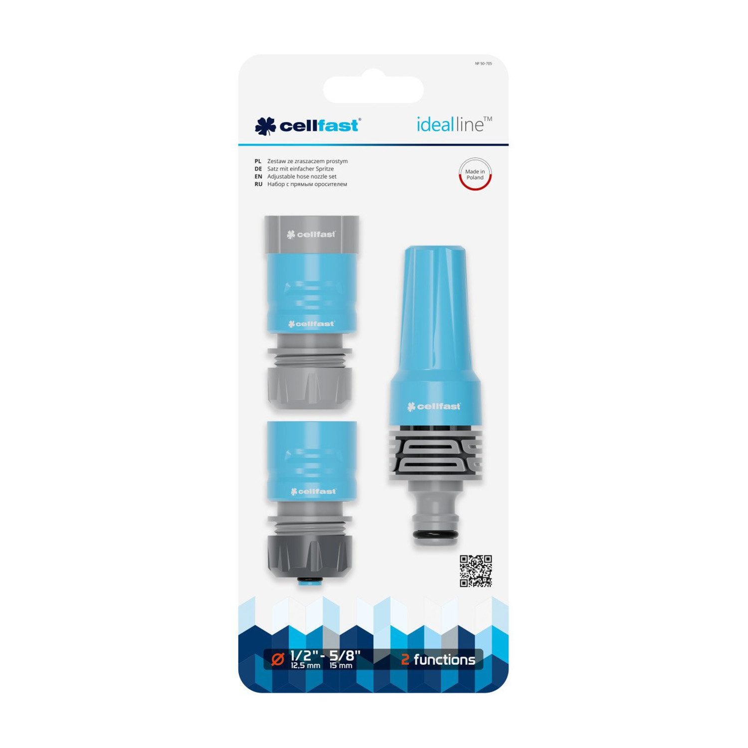 Cellfast Anschluss-Set 50-705, Garten-Sprinkler-Set Schnellanschluss 1/2'' Ideal