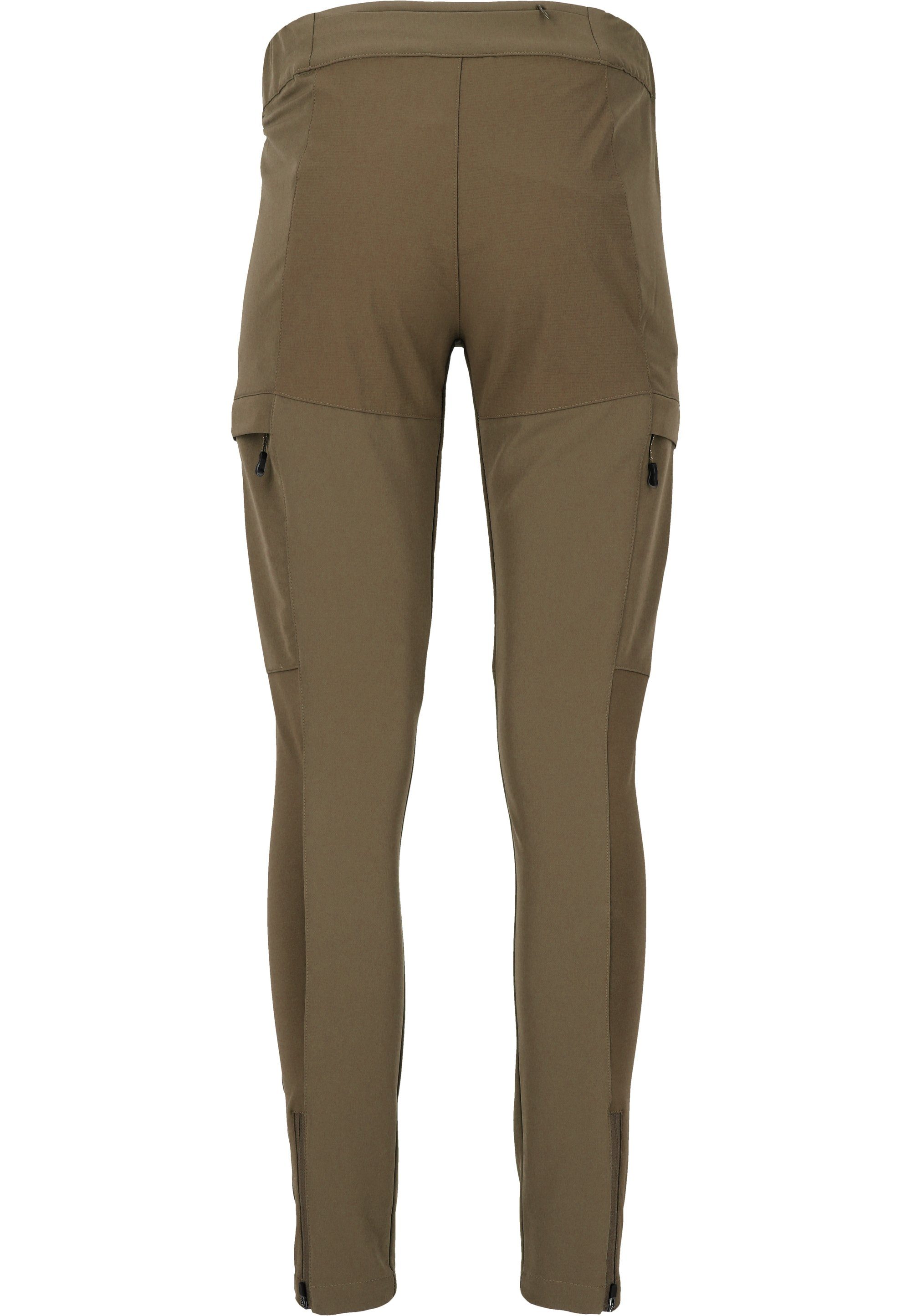 Davina Reißverschluss WHISTLER am Beinsaum Softshellhose mit khaki