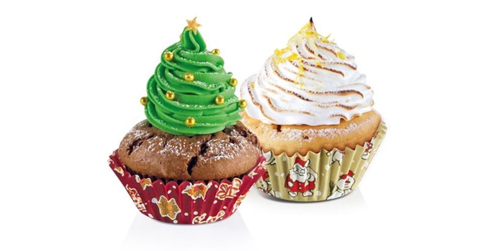 Tescoma Muffinform Papierbackförmchen DELÍCIA ø 6 cm, 60 St., Weihnachtsmotive