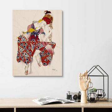 Posterlounge Holzbild Leon Nikolajewitsch Bakst, Kostüm für Nijinsky, Ballett LA PERI, Orientalisches Flair Malerei
