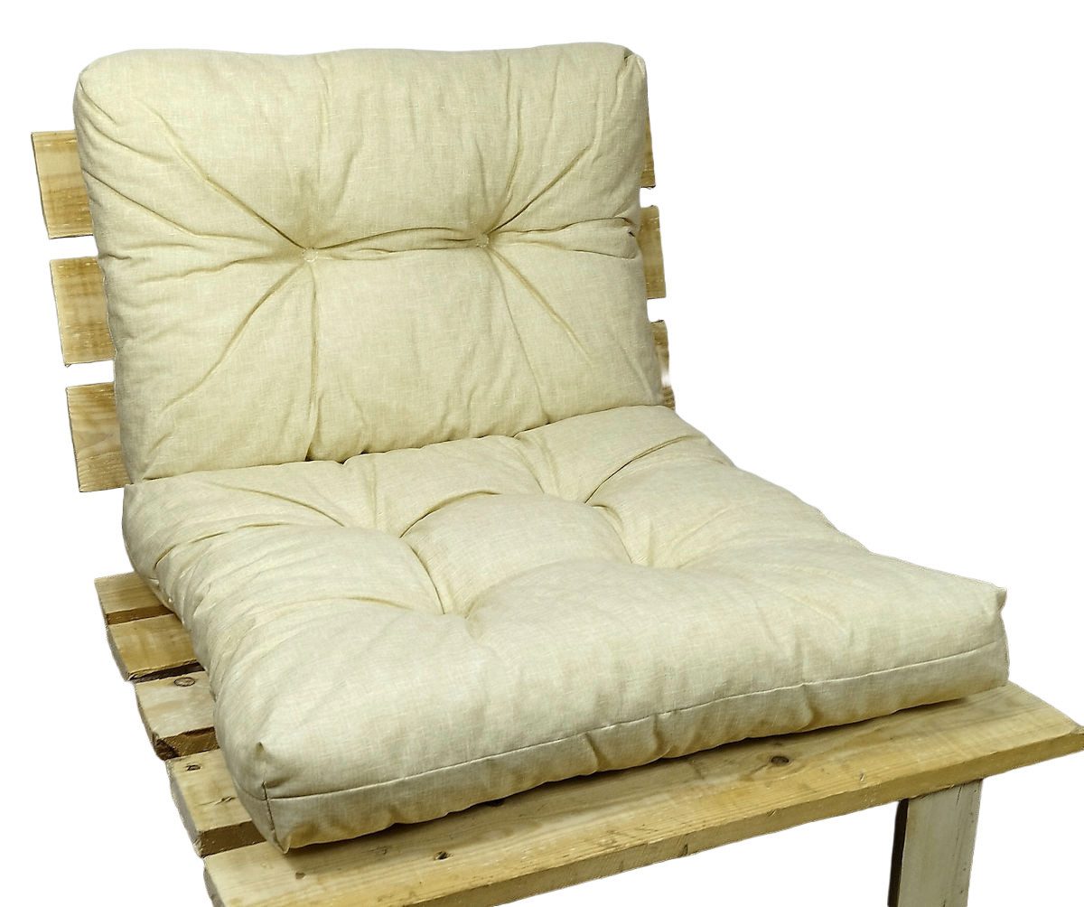 Rattani Sitzkissen Kissen / Polster für PE - Rattanmöbel, Set Sitz + Rücken Beige, Set Sitz und Rückenkissen