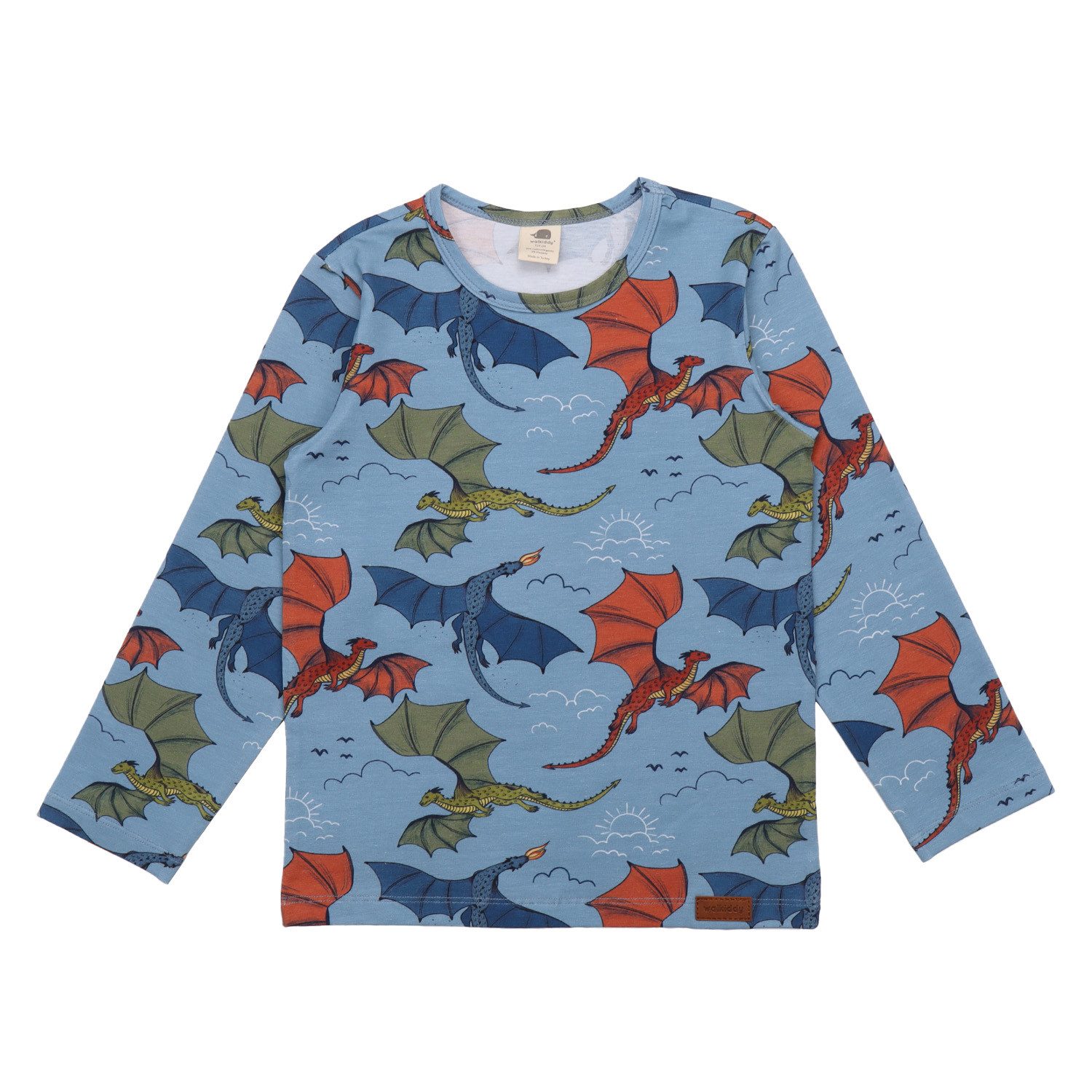 Walkiddy Langarmshirt Walkiddy Colorful Dragon Kinder Bio Baumwolle GOTS Green Bio Baumwolle,GOTS, Kinderbekleidung,nachhaltige