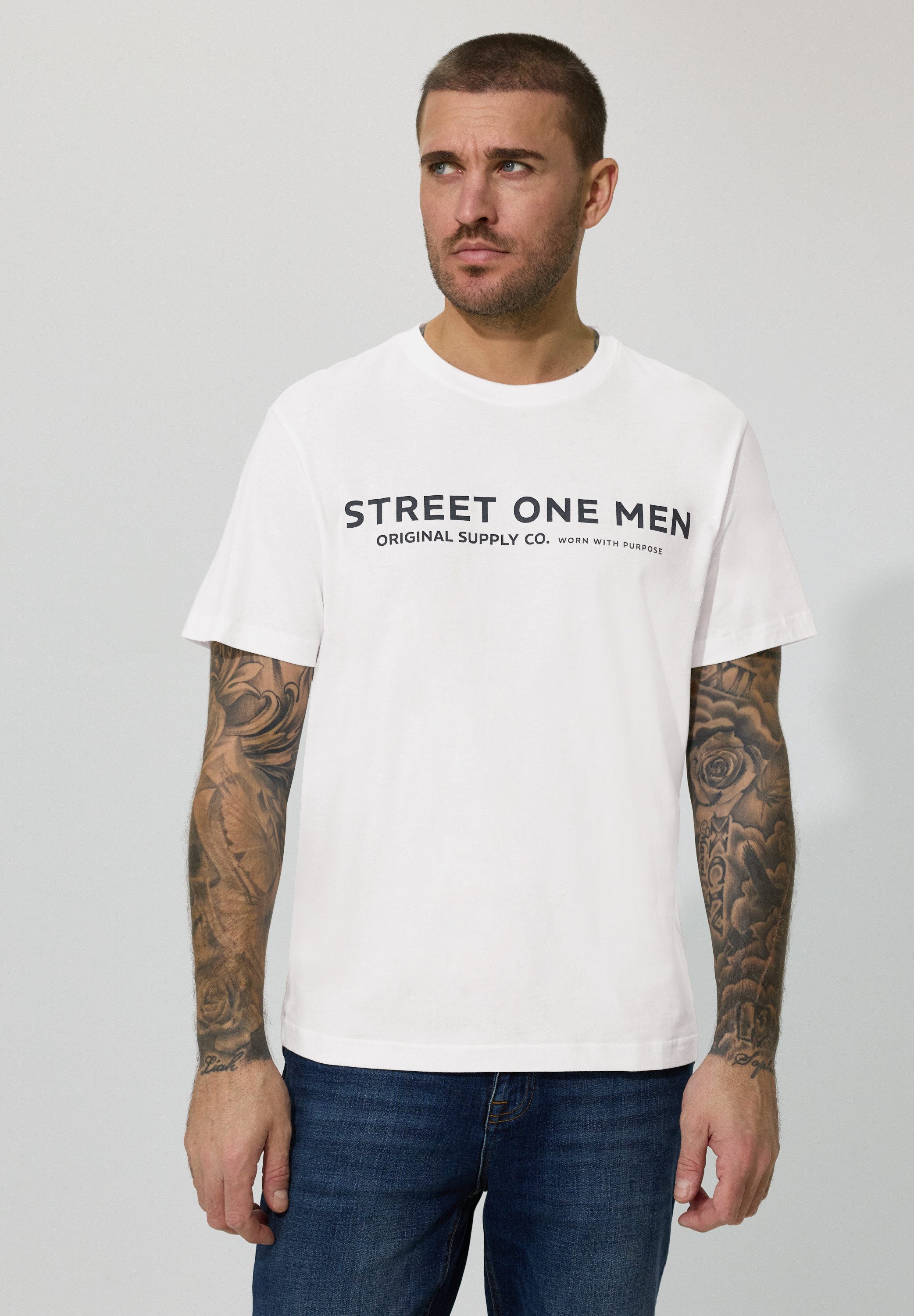 STREET ONE MEN T-Shirt aus reiner Baumwolle