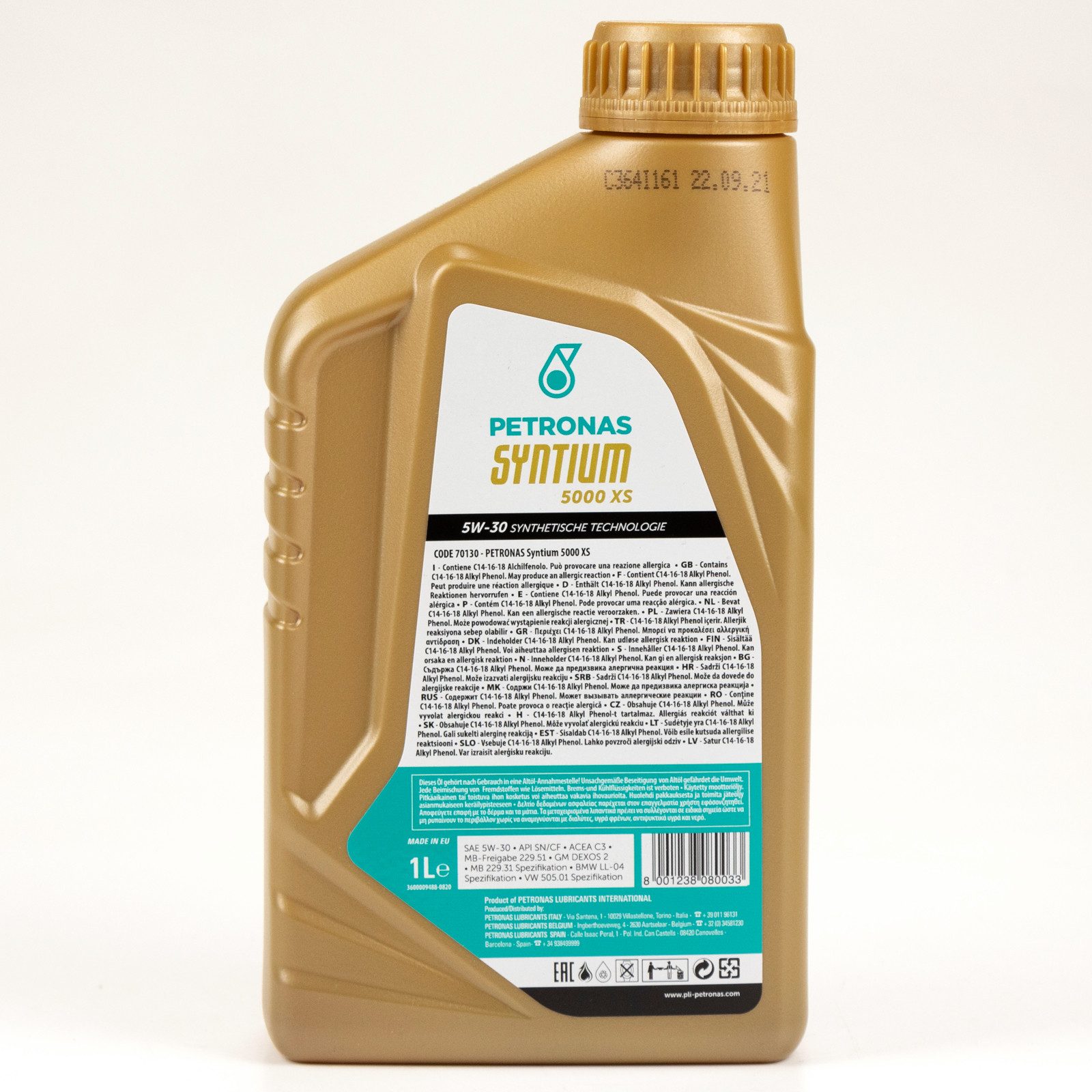 Petronas Motoröl Petronas Syntium 5000 XS Motoröl Öl 5W30 1L MB 229.51 BMW-LL-04