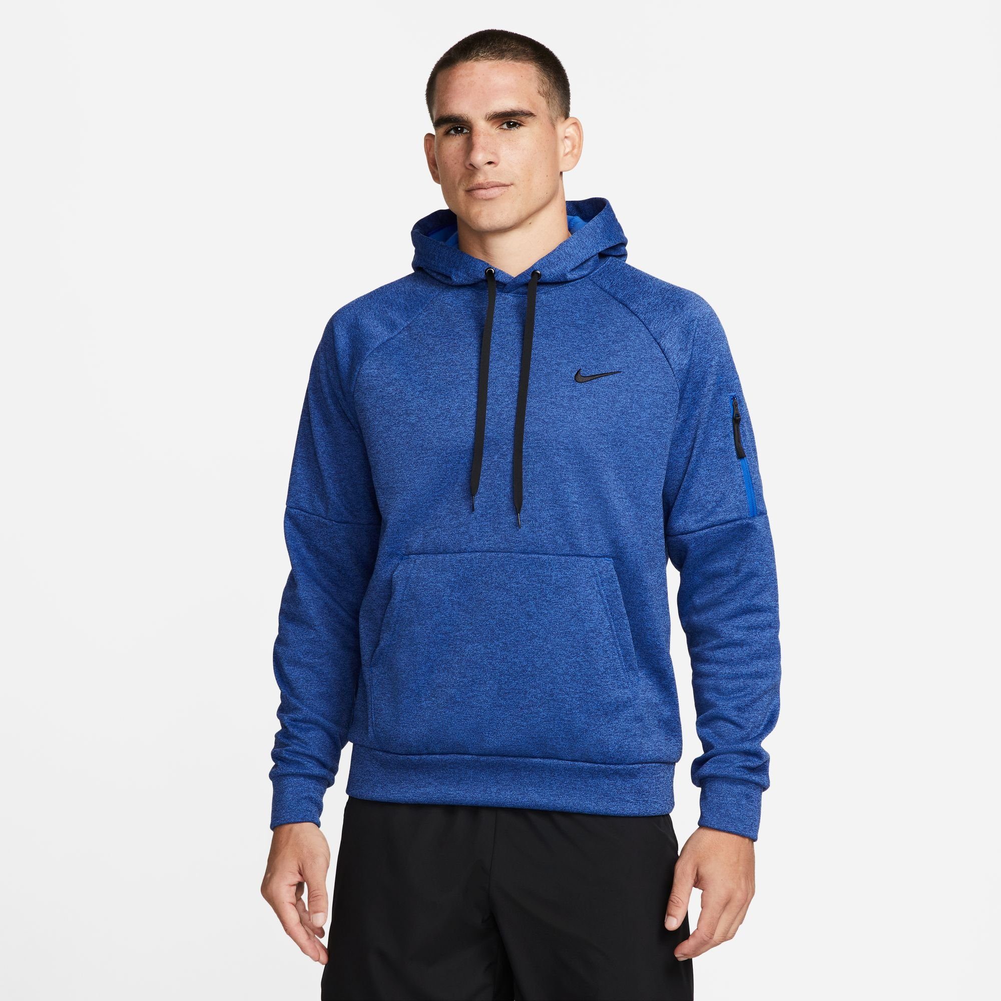 Nike Kapuzensweatshirt THERMA-FIT MEN'S PULLOVER FITNESS HOODIE BLUE VOID/HTR/GAME ROYAL/BLACK