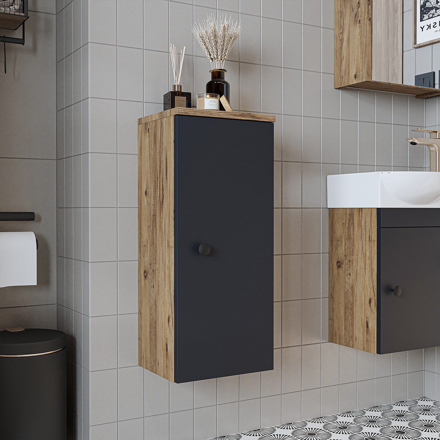 Roomart Badmöbel-Set PUNTO, (Unterschrank mit Waschbecken günstig online kaufen