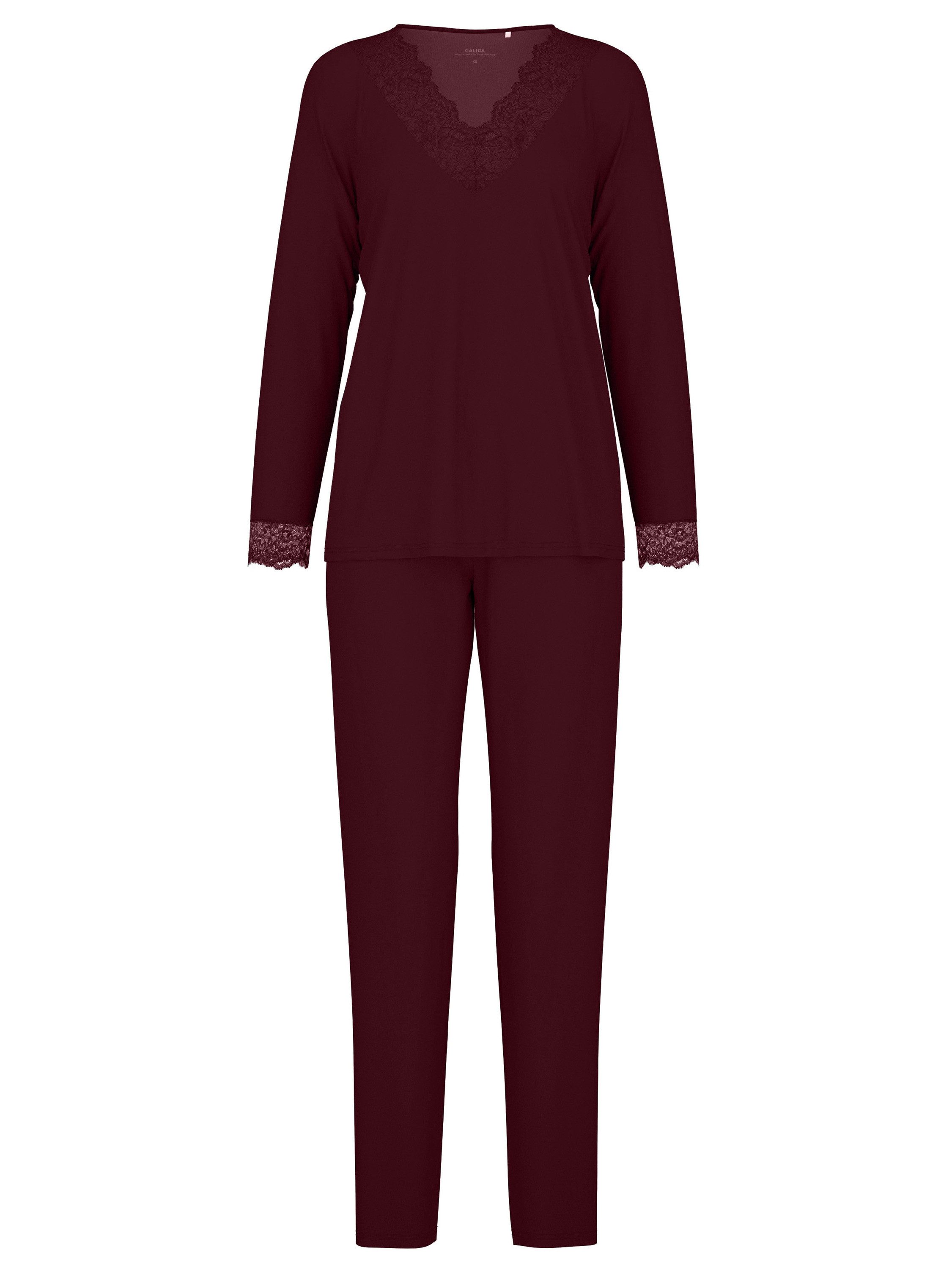 CALIDA Pyjama Season Special Damen (2 tlg) luftiger Schnitt, mit Spitzendetails, fließend und anschmiegsam