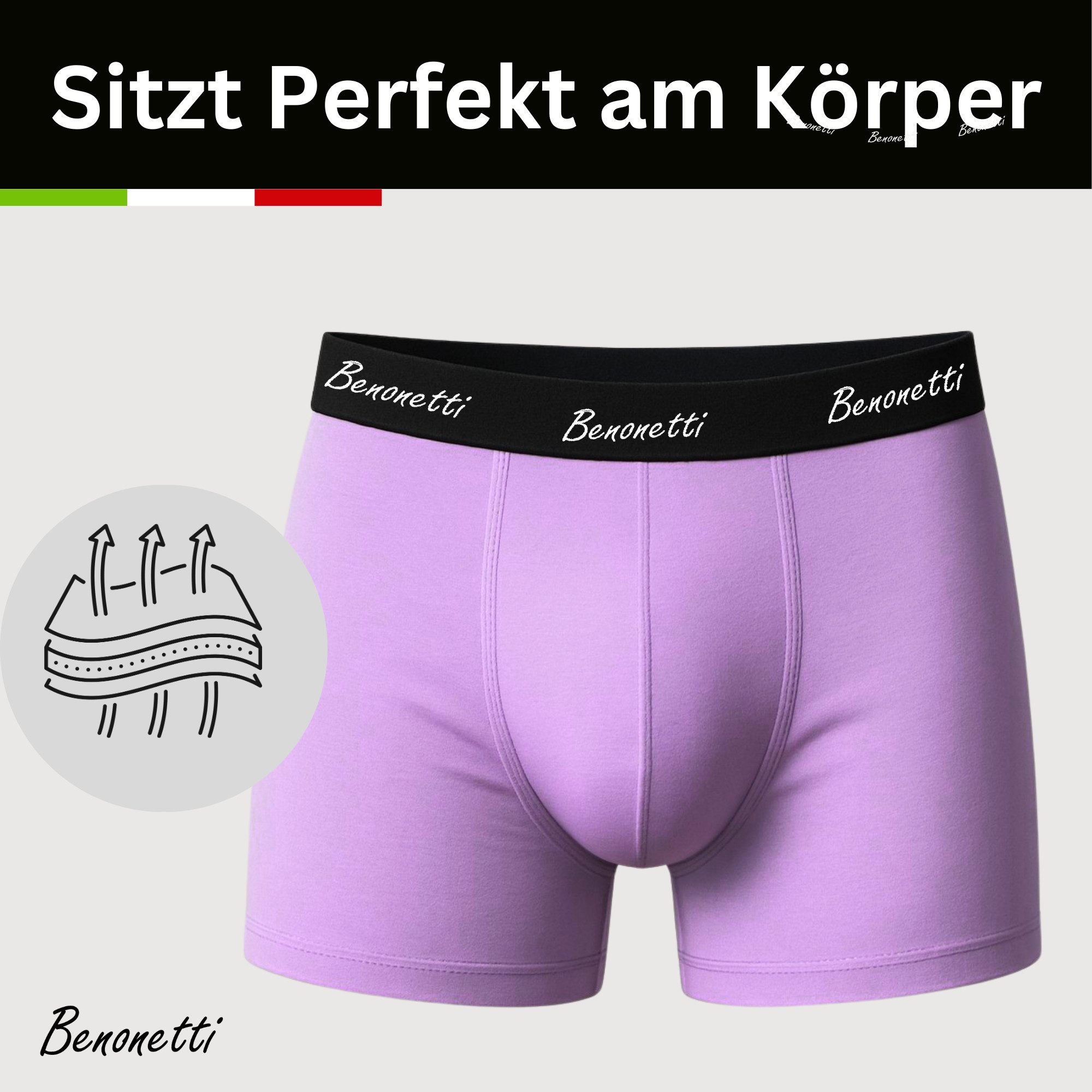 Benonetti Boxershorts weich, langlebig & atmungsaktiv, kein Aufrollen (3 Pa günstig online kaufen