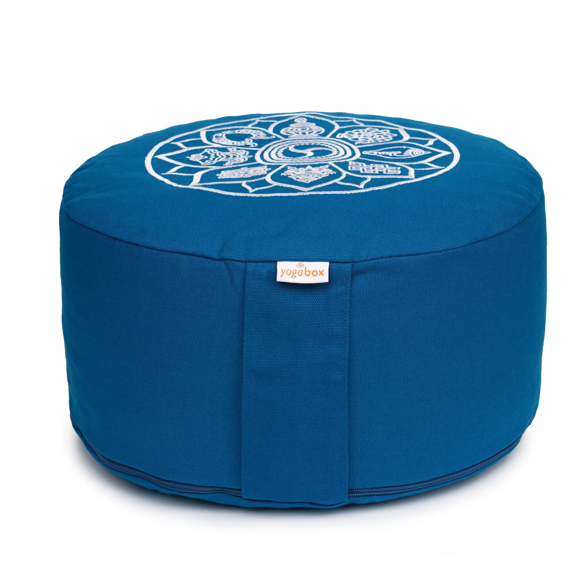 yogabox Yogakissen Meditationskissen Glückssitz® 8 Glückverheißende Symbole, robust, anpassbare Füllmenge
