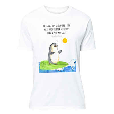 Mr. & Mrs. Panda T-Shirt Pinguin Surfer - Weiß - Geschenk, Frauen, Wellen reiten, Urlaub, Well (1-tlg)