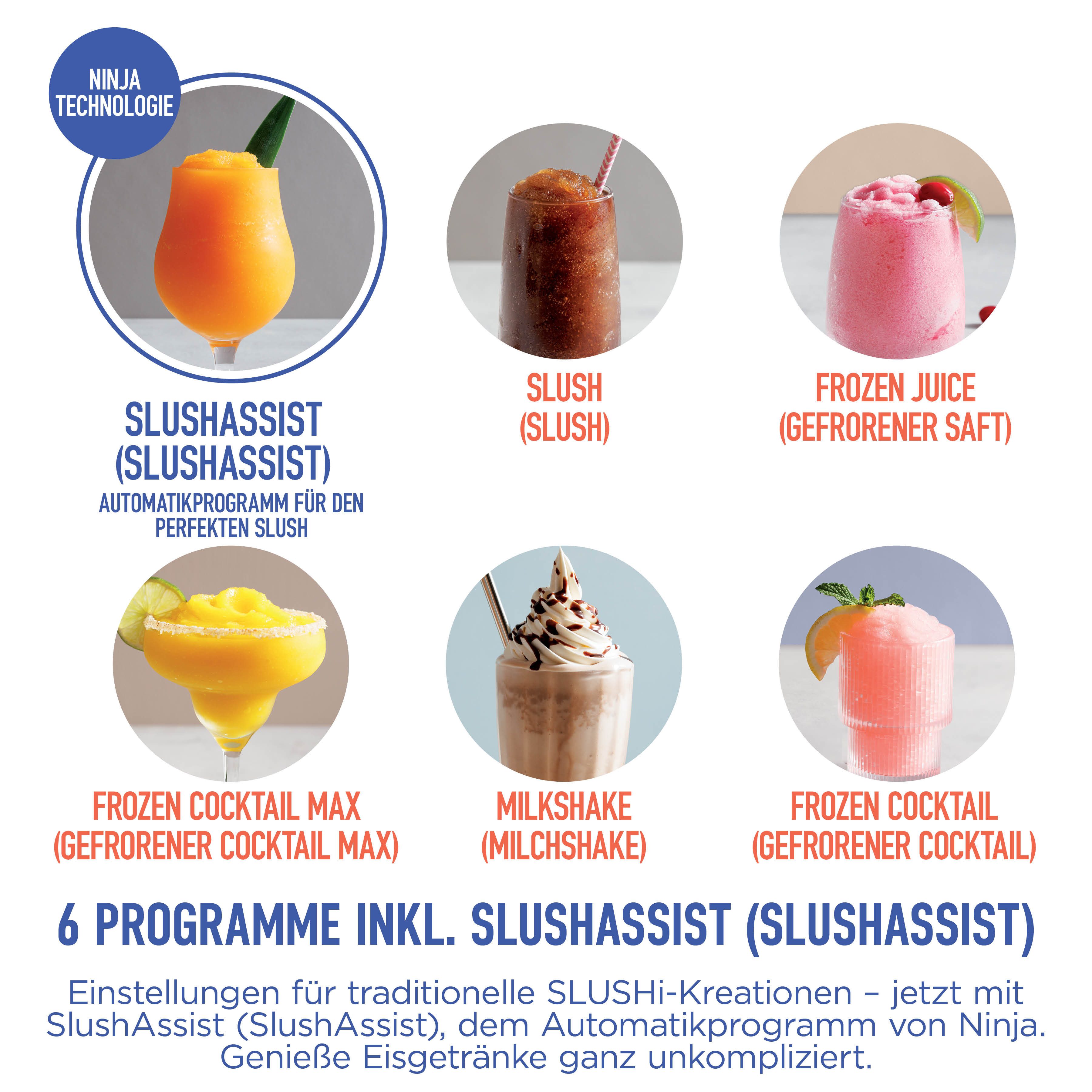 NINJA Slush-Eismaschine SLUSHi MAX – Mokka FS605EUBR, 3,31 l, 280 W, für gefrorene Getränke, SlushAssist-Technologie – Bild 3 von 5