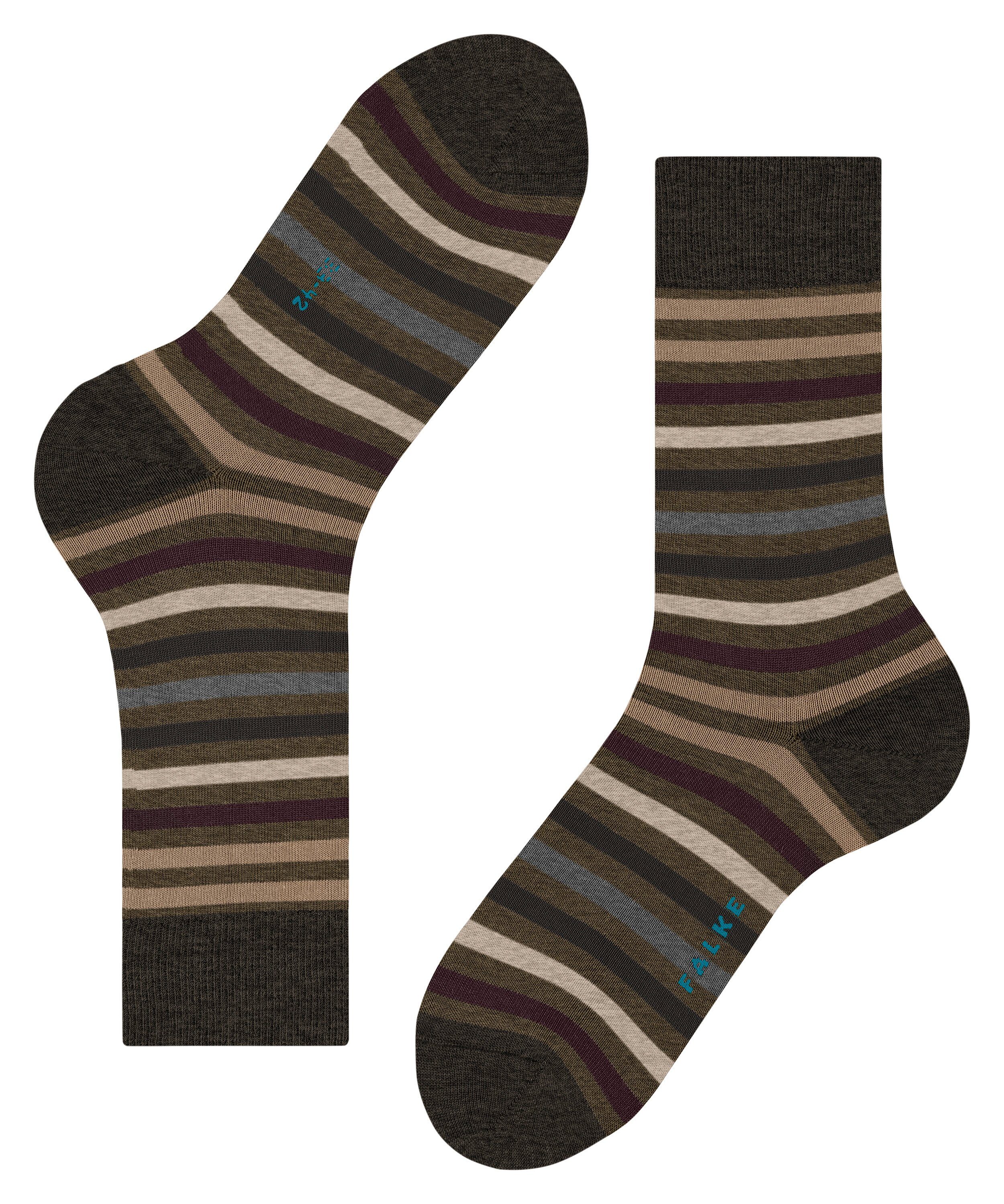 FALKE Socken Tinted Stripe (1-Paar) mit merzerisierter Baumwolle