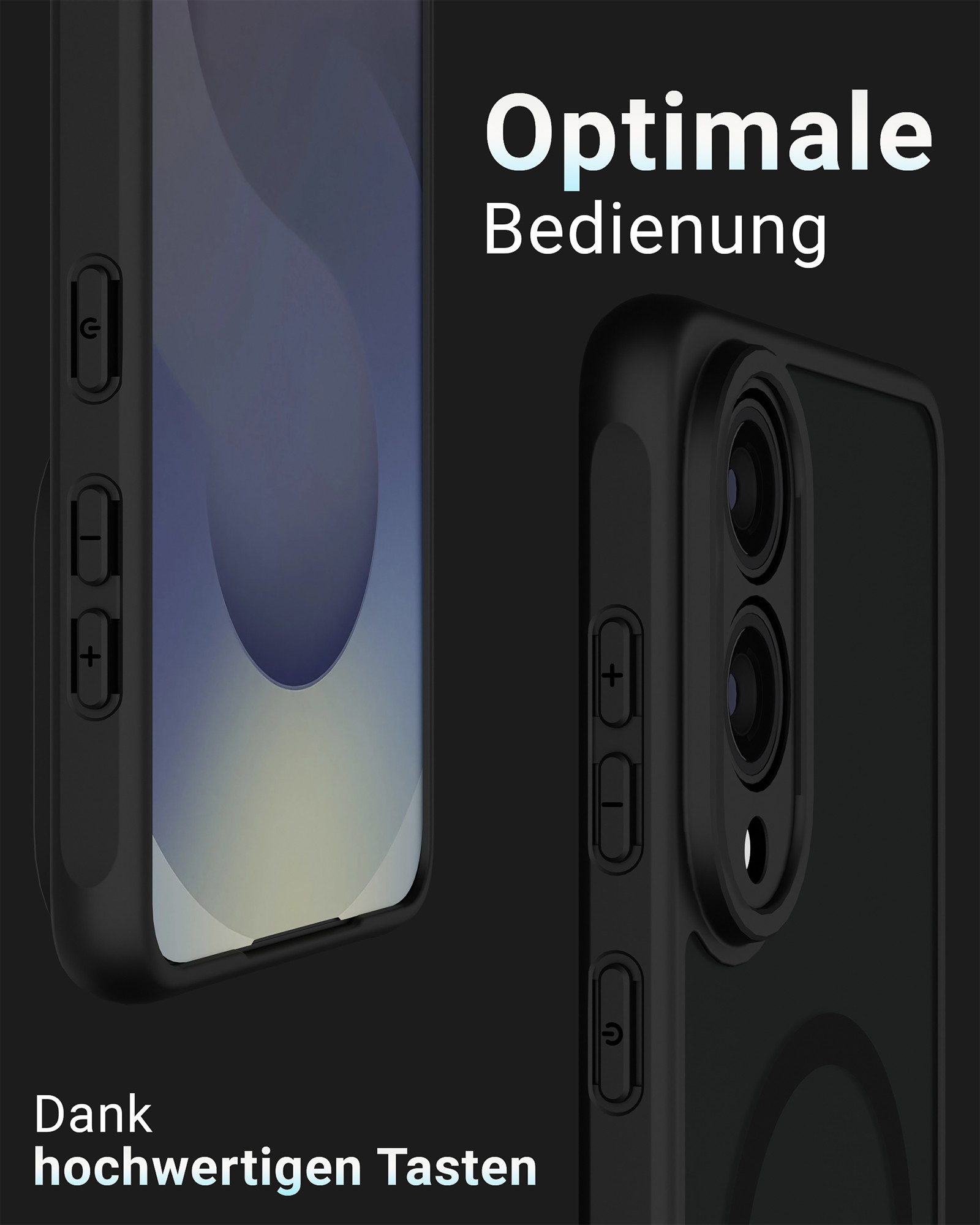 GreenHec Handyhülle Samsung Galaxy S25 EDGE Hülle Schwarz, Cover Schutzhülle MagSafe 6,2 Zoll, Kameraschutz Magnetring Schwarz, Schutzhülle stoßfest – Bild 5 von 5