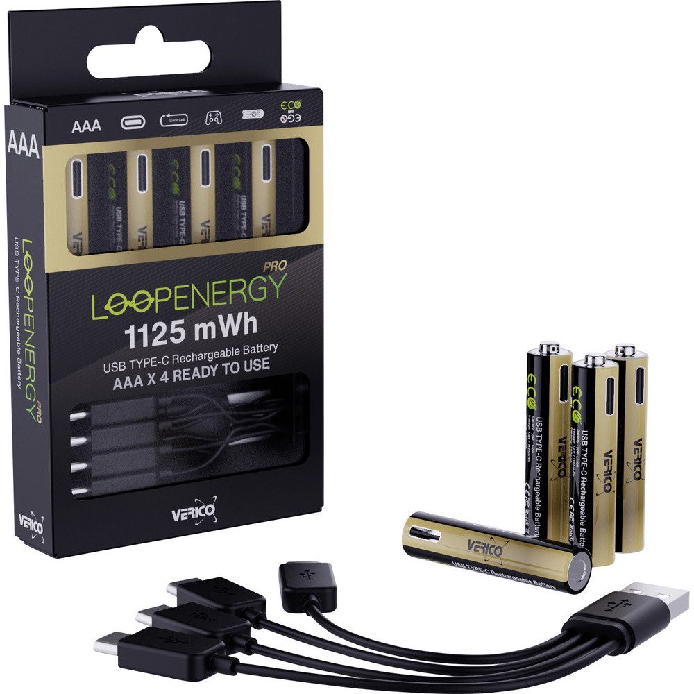 Verico Verico LoopEnergy Pro AAA1125 USB-C® Akku Li-Ion 750 mAh 1.5 V 4 St. Batterie