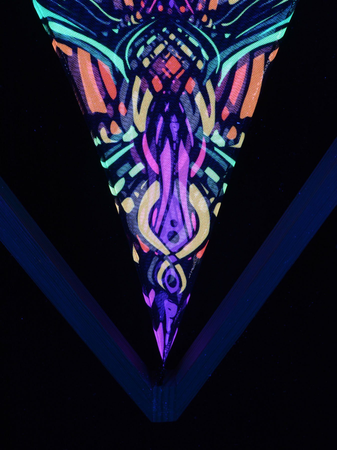 leuchtet Segel Temple Schwarzlicht Dragon Mesh UV-aktiv, Drache Wanddekoobjekt Spandex "Framed PSYWORK 2 Schwarzlicht unter 60x86cm,