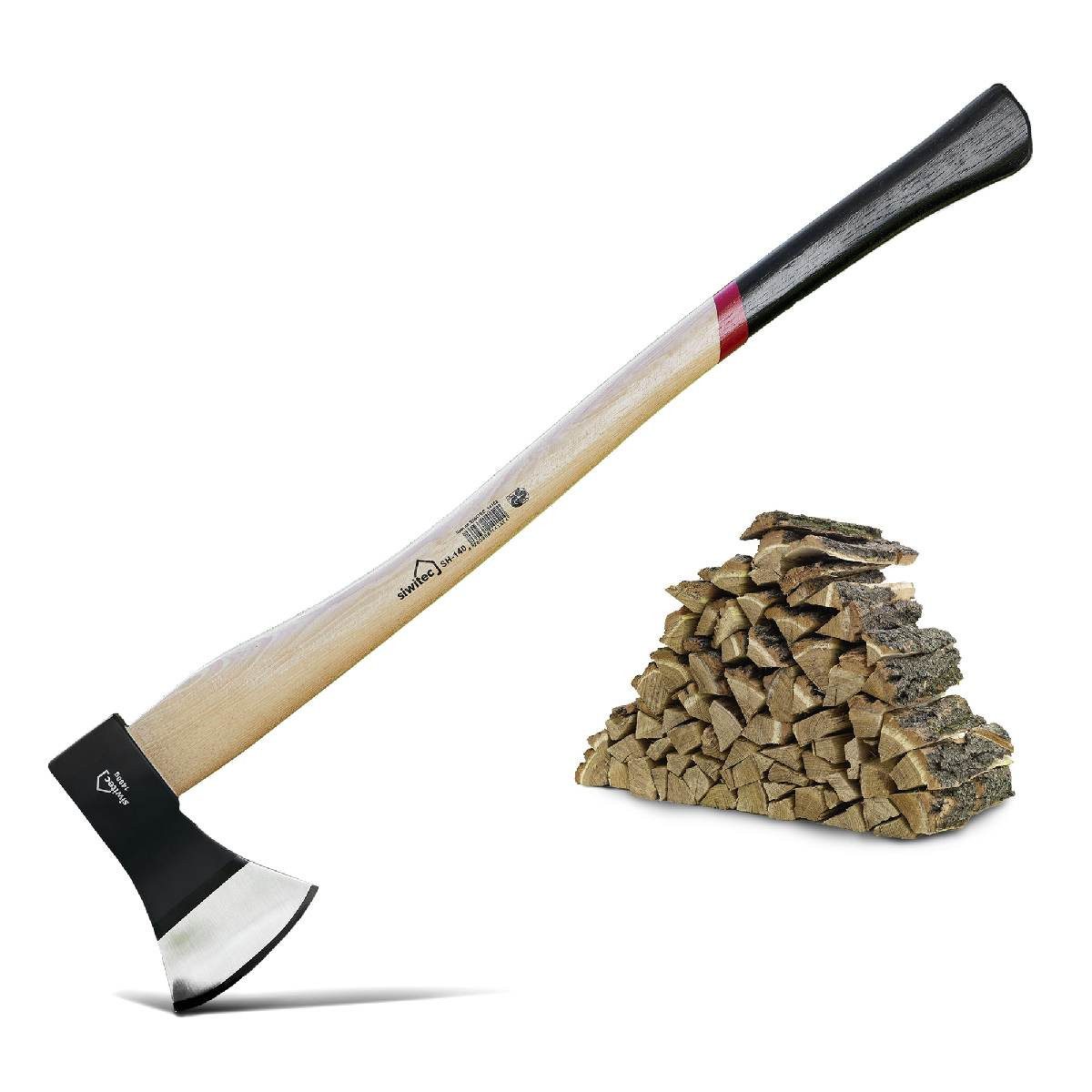 siwitec Axt Holzaxt SH-140, 1400 Gramm Kopfgewicht, 2270 g, (Unterschiedliche Kopfgewichte), GS-Zeritfizierung für maximale Arbeitssicherheit, Universalaxt