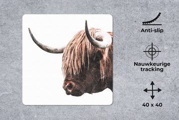MuchoWow Gaming Mauspad Schottische Highlander - Tiere - Kühe (1-St), Mousepad mit Rutschfester Unterseite, Gaming, 40x40 cm, XXL, Großes